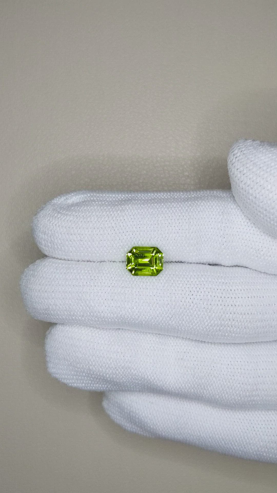 2.16 Ct. Yellowish Green Peridot from Pakistan Size Video