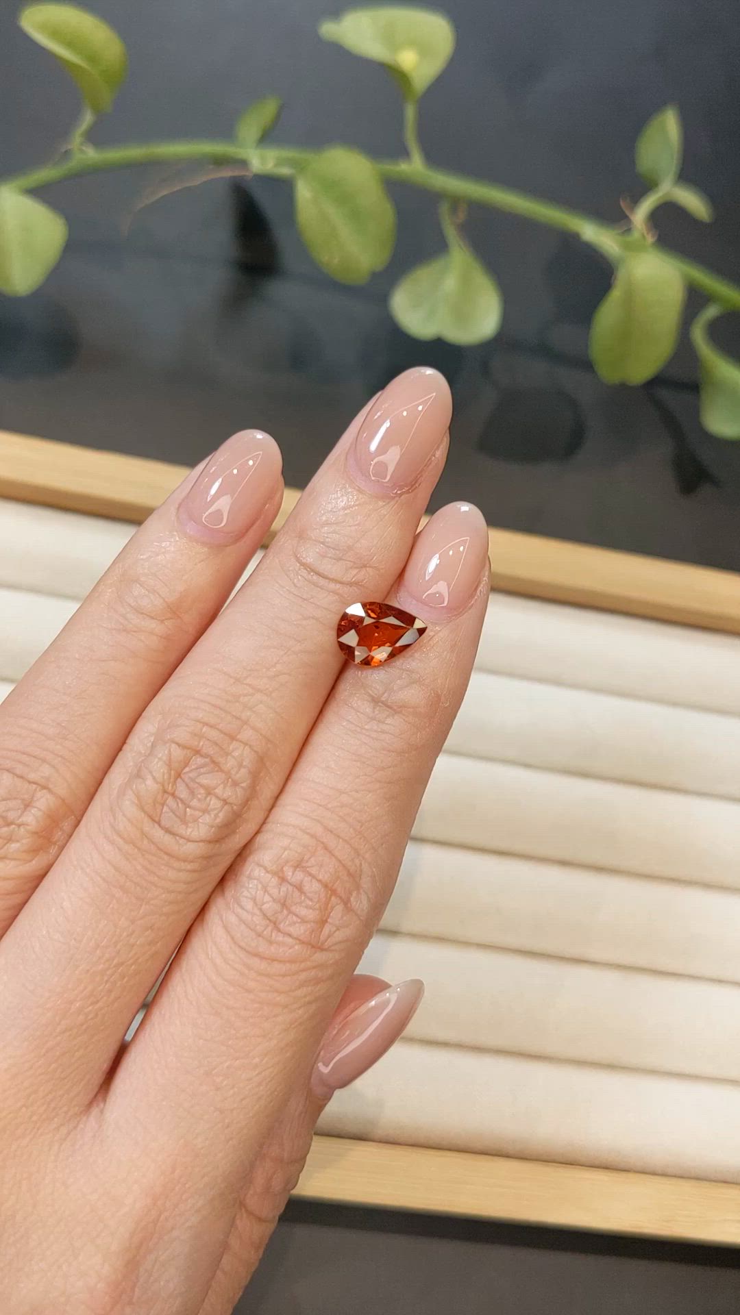 2.07 Ct. Orangish Red Spessartite Garnet from Namibia Size Video