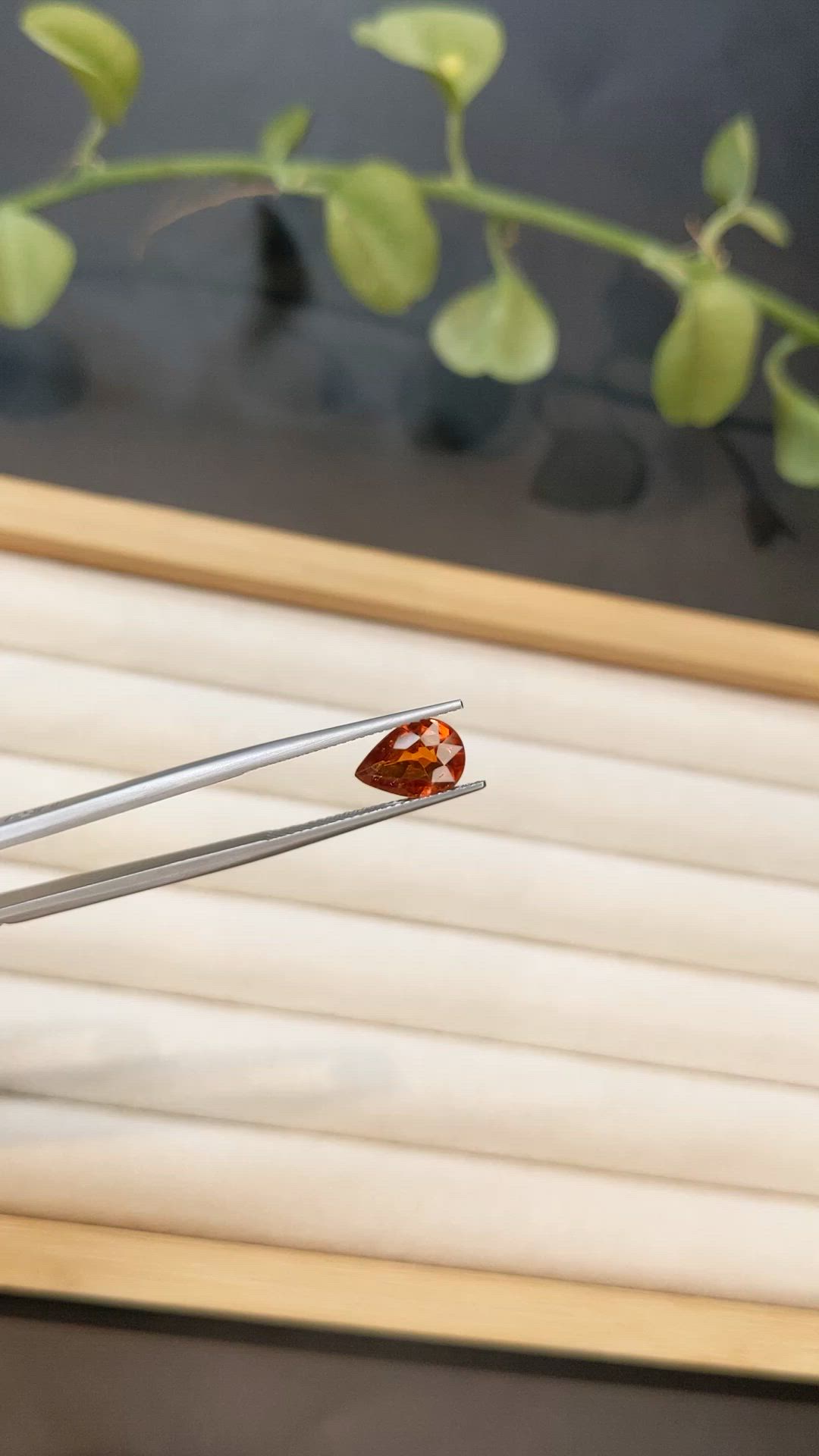 2.07 Ct. Orangish Red Spessartite Garnet from Namibia Size Video