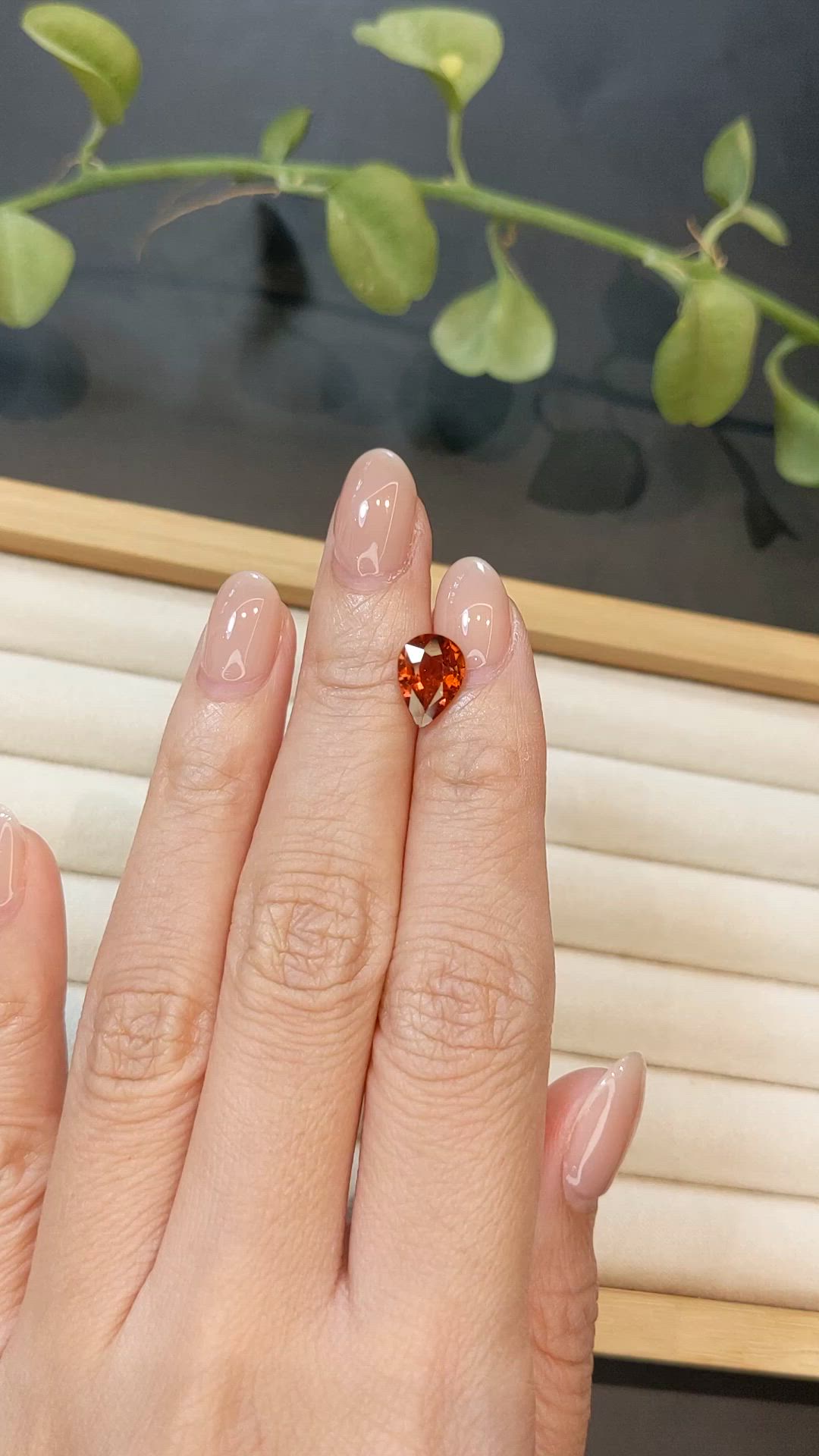 2.07 Ct. Orangish Red Spessartite Garnet from Namibia Size Video