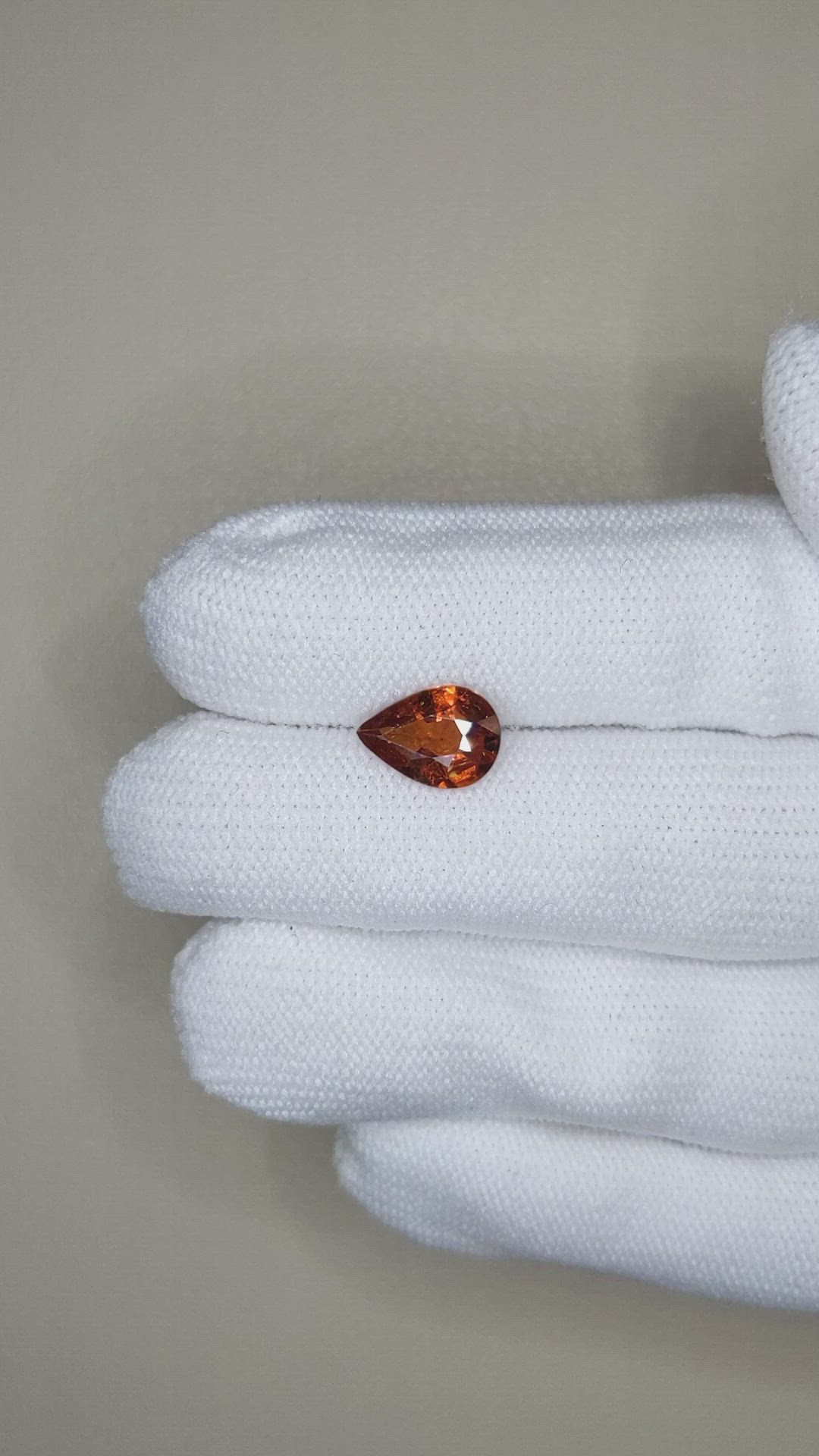 2.07 Ct. Orangish Red Spessartite Garnet from Namibia Size Video