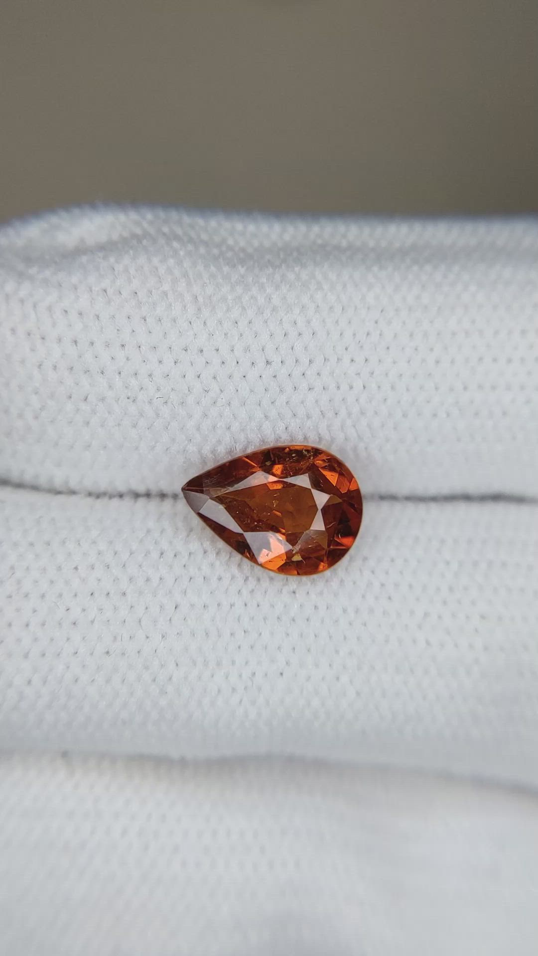 2.07 Ct. Orangish Red Spessartite Garnet from Namibia Size Video