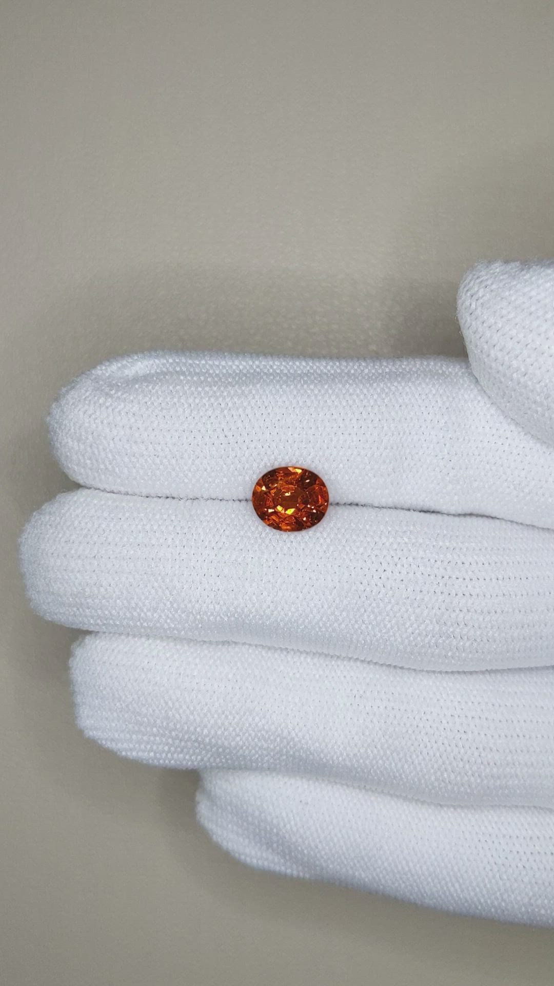 2.33 Ct. Reddish Orange Spessartite Garnet from Namibia Size Video