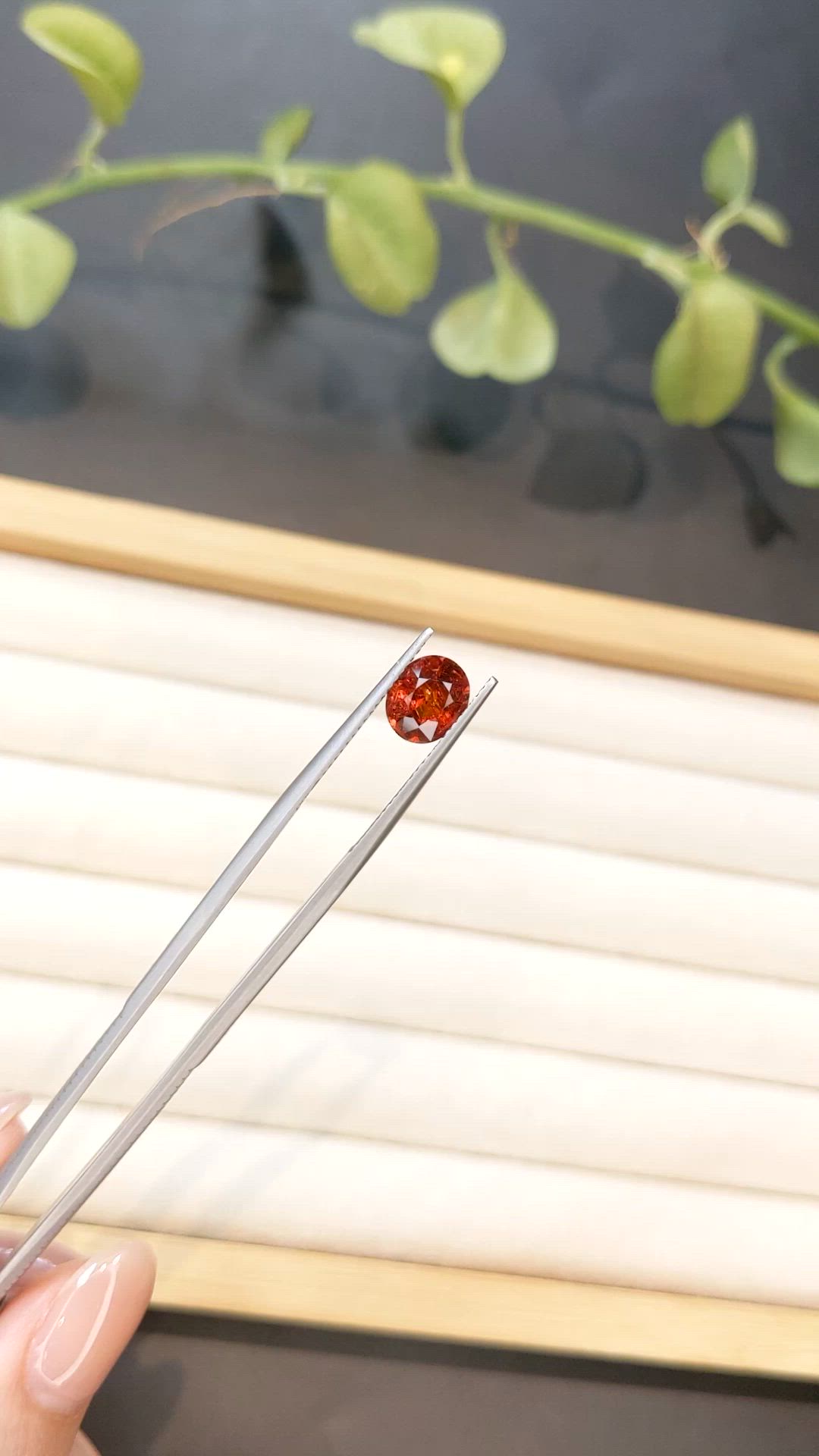 2.08 Ct. Orangish Red Spessartite Garnet from Namibia Size Video