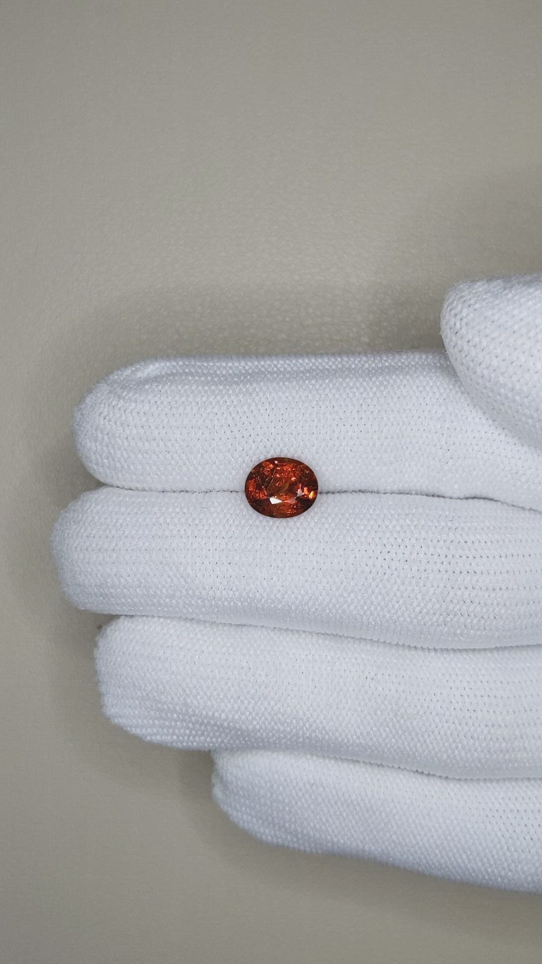 2.08 Ct. Orangish Red Spessartite Garnet from Namibia Size Video