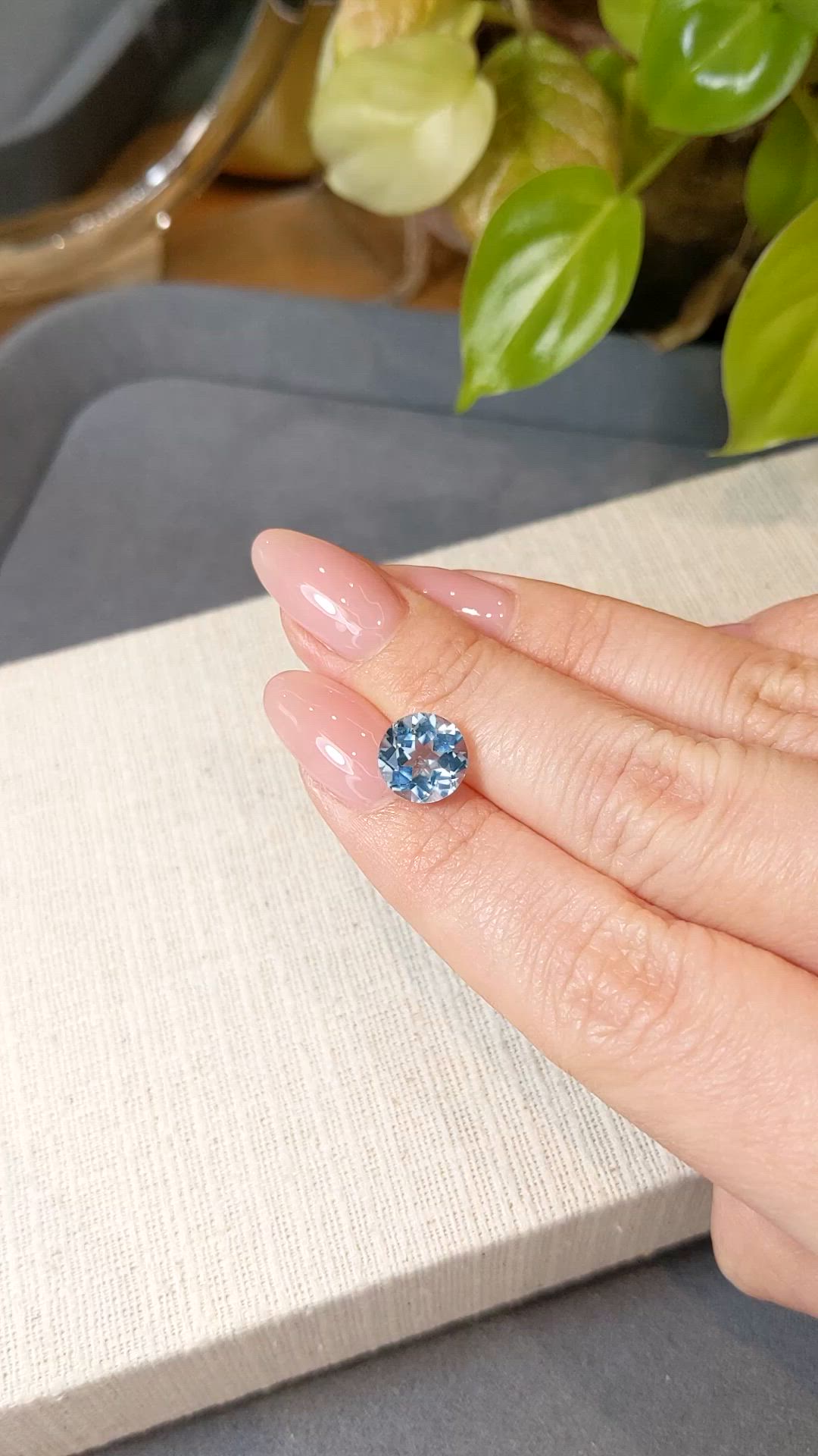 3.41 Ct. Sky Blue Topaz from Brazil Size Video