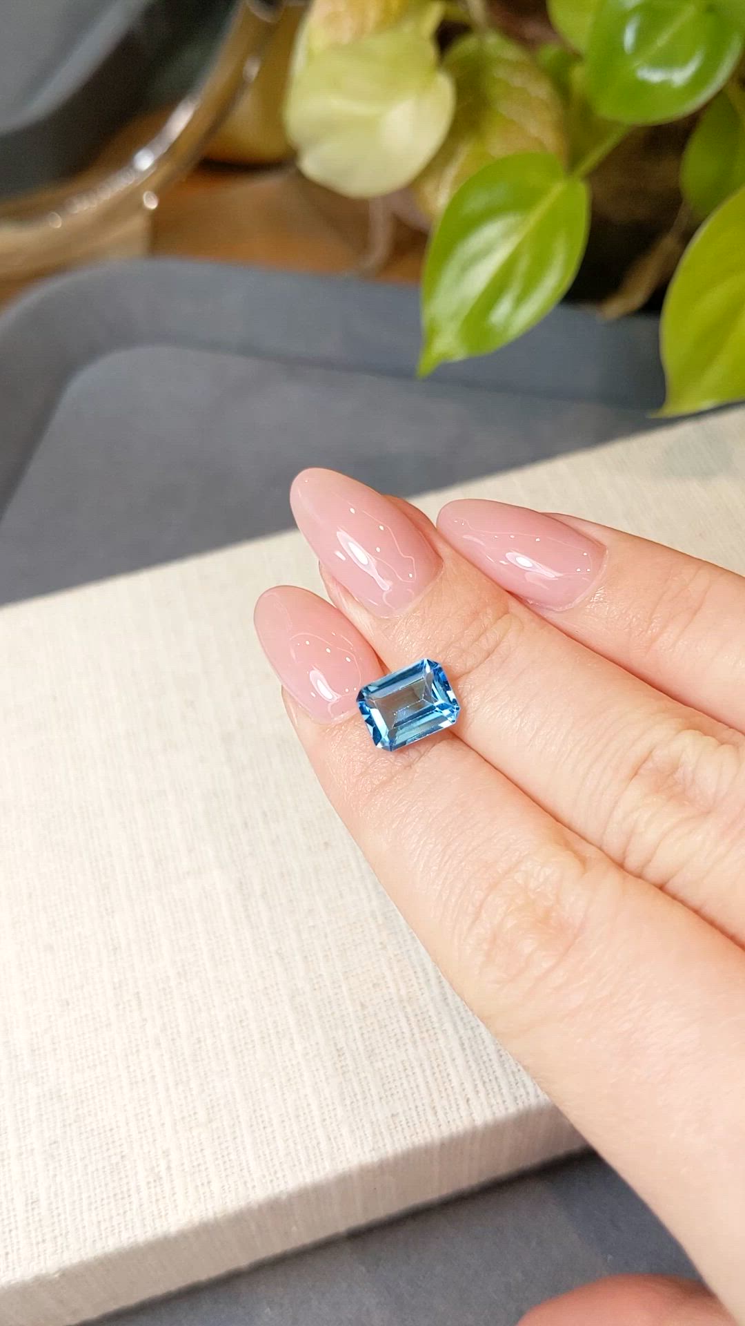 2.78 Ct. Sky Blue Topaz from Brazil Size Video