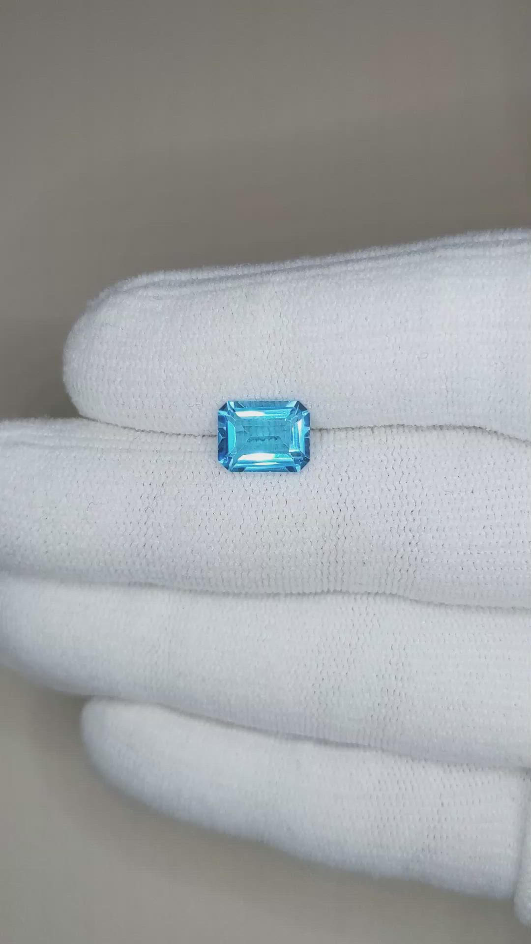2.78 Ct. Sky Blue Topaz from Brazil Size Video