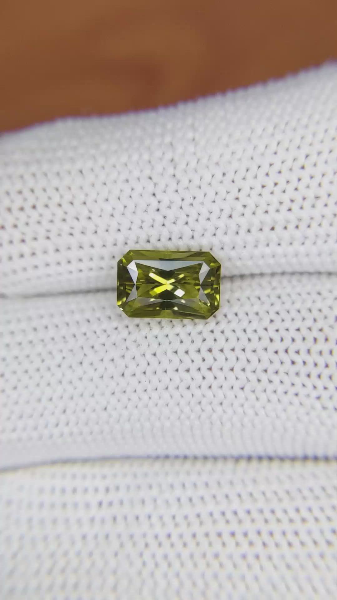 2.38 Ct. Greenish Yellow Chrysoberyl from Ceylon (Sri Lanka) Size Video