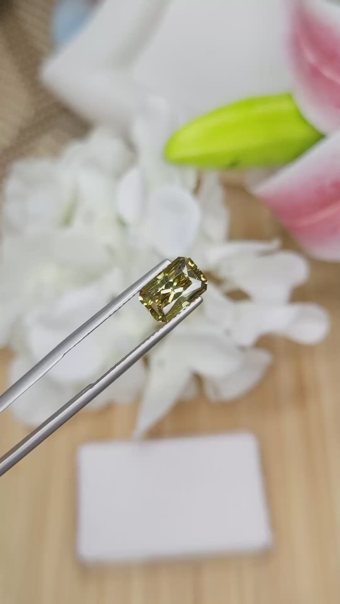 2.38 Ct. Greenish Yellow Chrysoberyl from Ceylon (Sri Lanka) Size Video