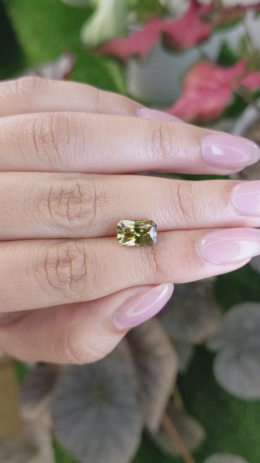 2.38 Ct. Greenish Yellow Chrysoberyl from Ceylon (Sri Lanka) Size Video