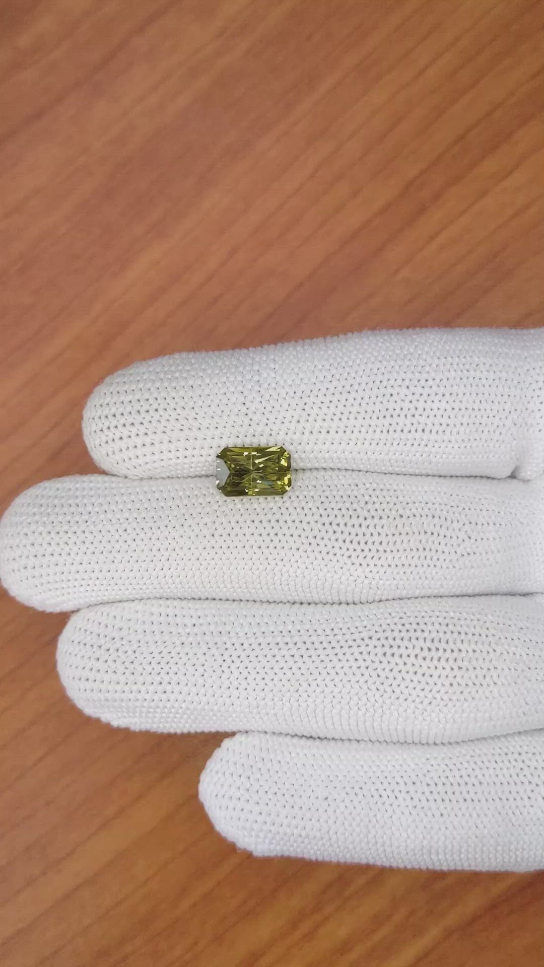 2.38 Ct. Greenish Yellow Chrysoberyl from Ceylon (Sri Lanka) Size Video