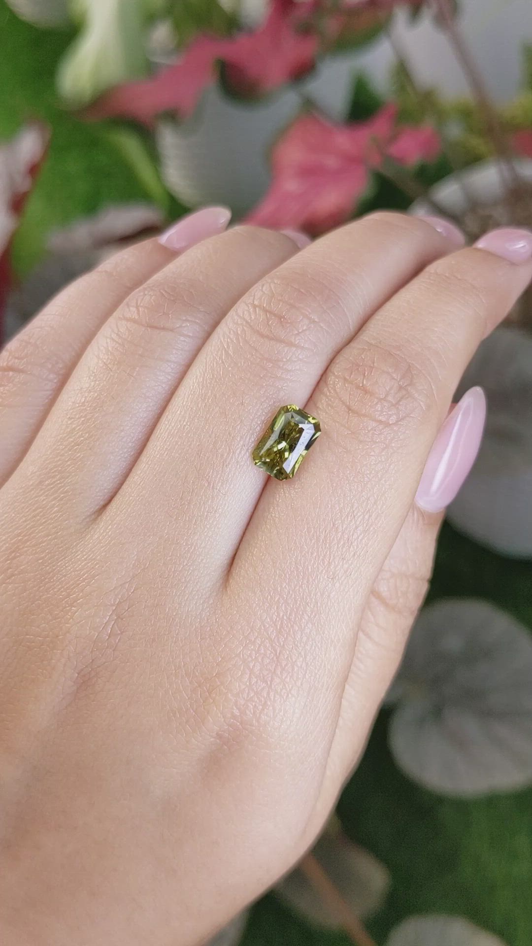 2.38 Ct. Greenish Yellow Chrysoberyl from Ceylon (Sri Lanka) Size Video