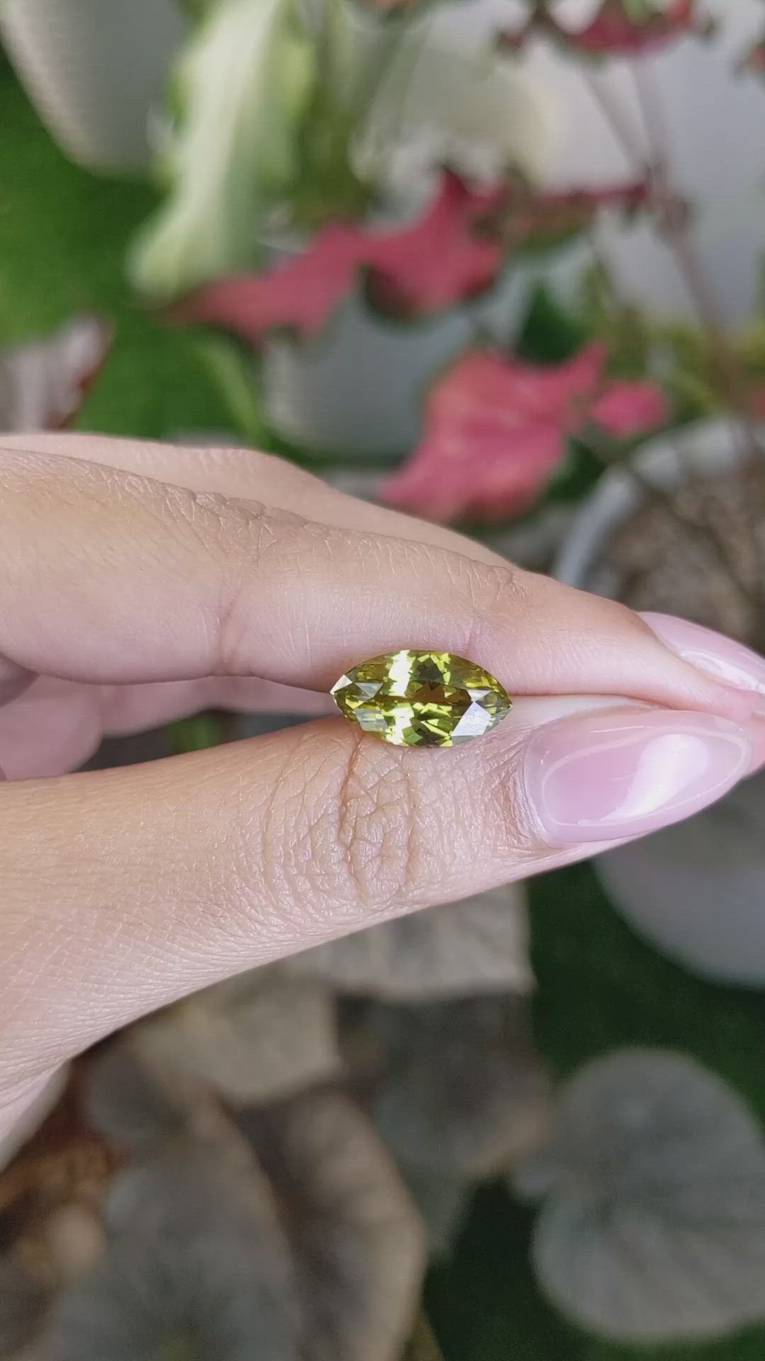 4.47 Ct. Greenish Yellow Chrysoberyl from Ceylon (Sri Lanka) Size Video