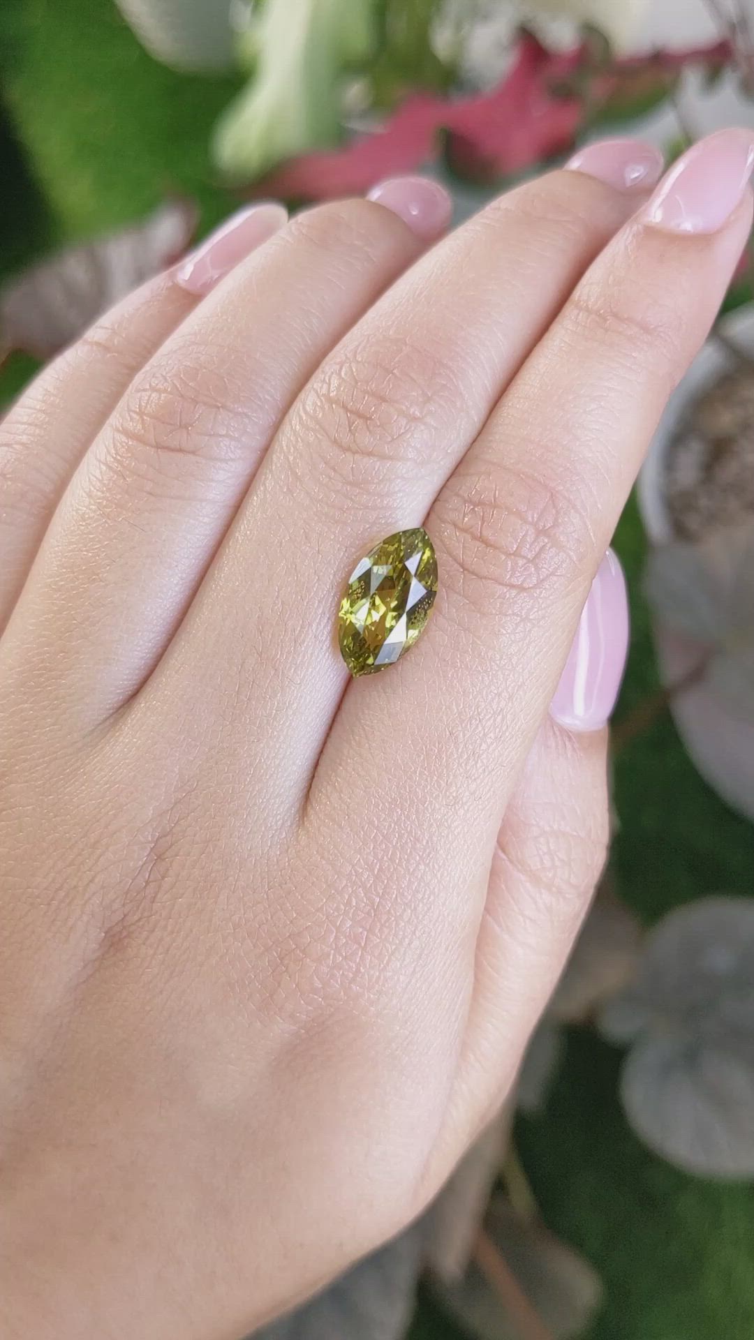 4.47 Ct. Greenish Yellow Chrysoberyl from Ceylon (Sri Lanka) Size Video