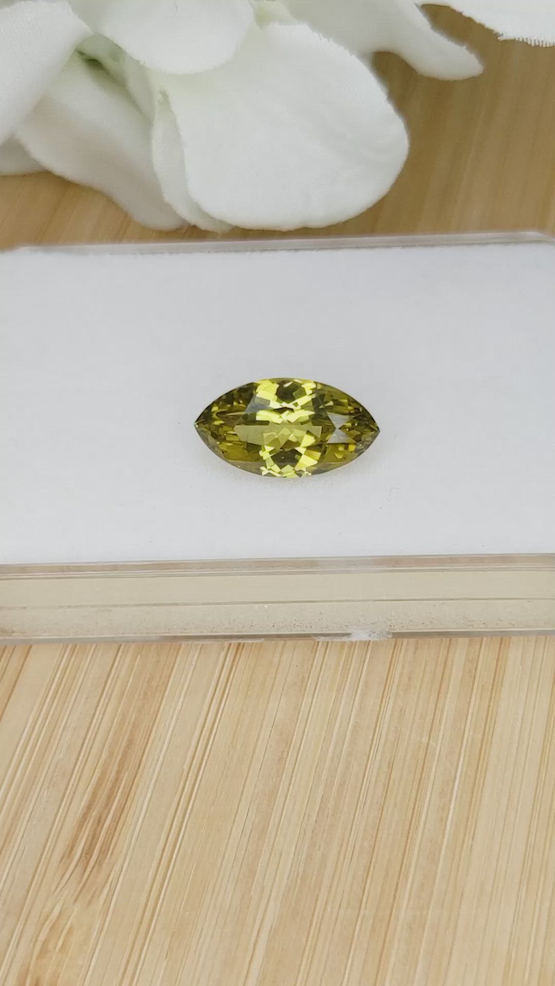 4.47 Ct. Greenish Yellow Chrysoberyl from Ceylon (Sri Lanka) Size Video
