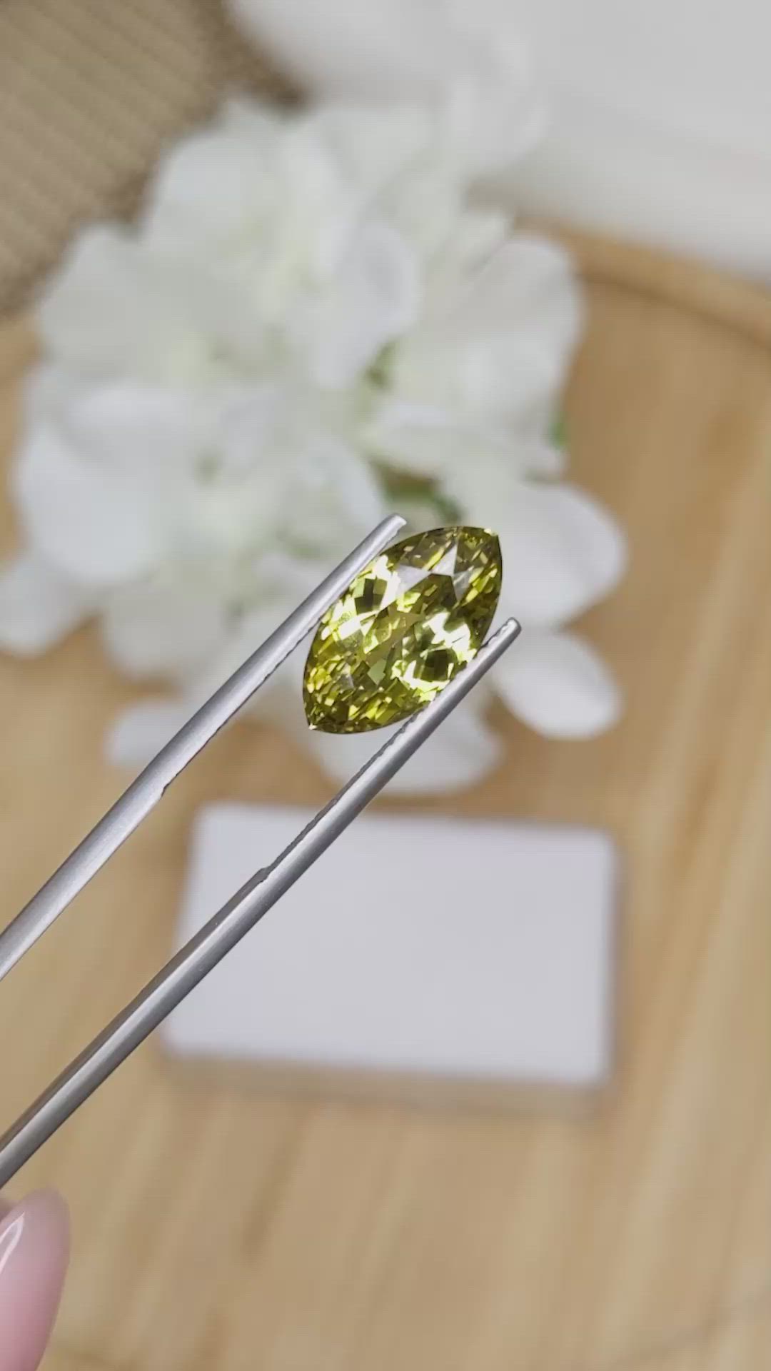 4.47 Ct. Greenish Yellow Chrysoberyl from Ceylon (Sri Lanka) Size Video