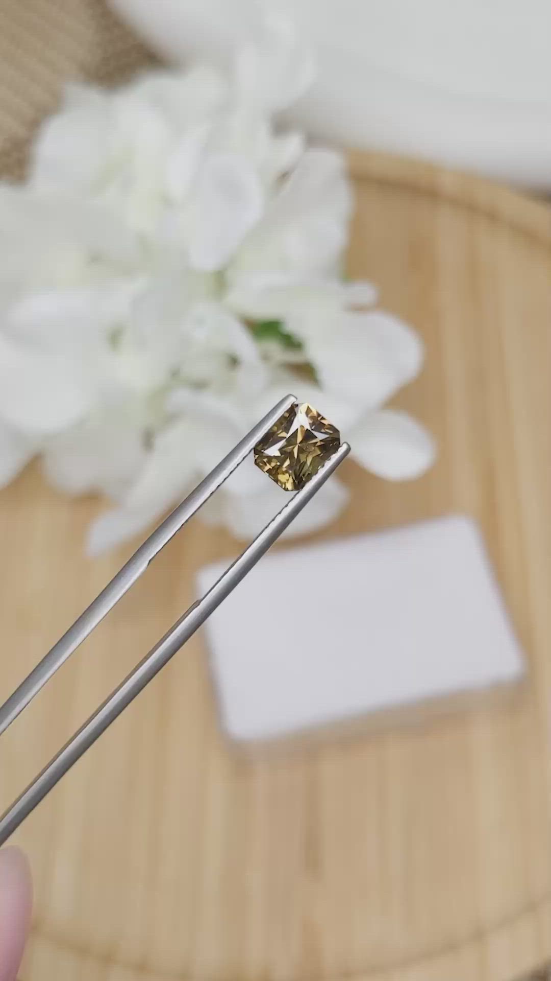 1.80 Ct. Yellowish Brown Chrysoberyl from Ceylon (Sri Lanka) Size Video