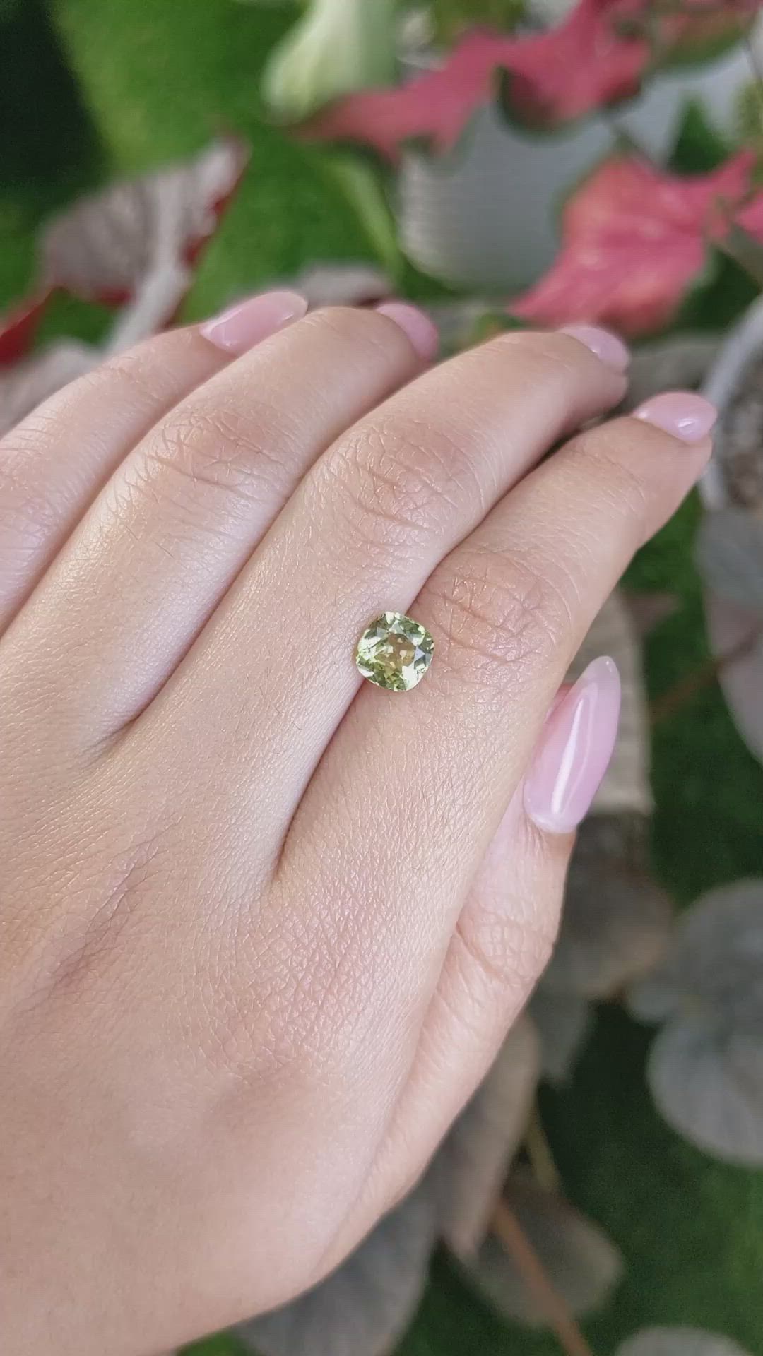 1.45 Ct. Greenish Yellow Chrysoberyl from Ceylon (Sri Lanka) Size Video