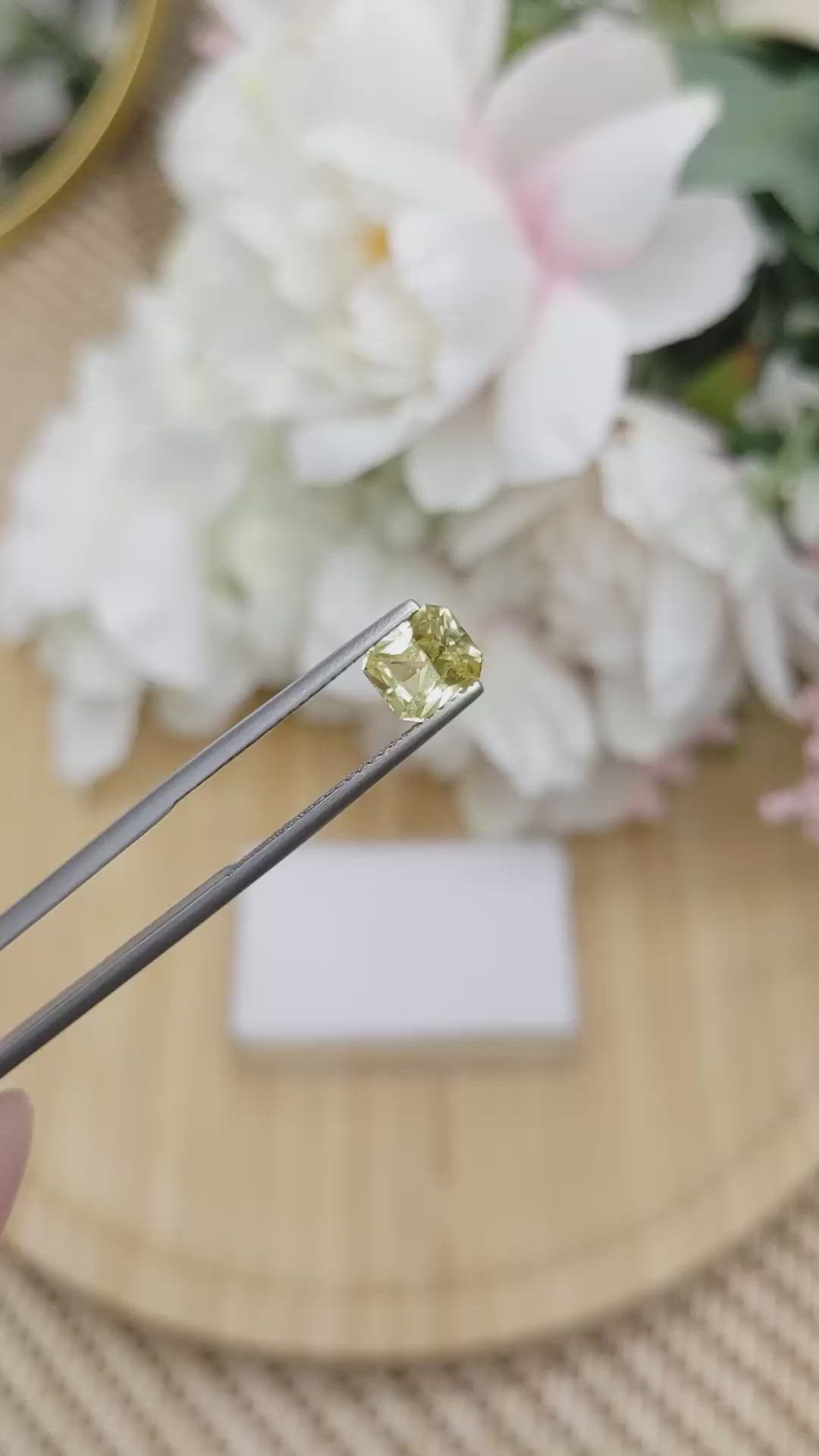 1.38 Ct. Yellow Chrysoberyl from Ceylon (Sri Lanka) Size Video