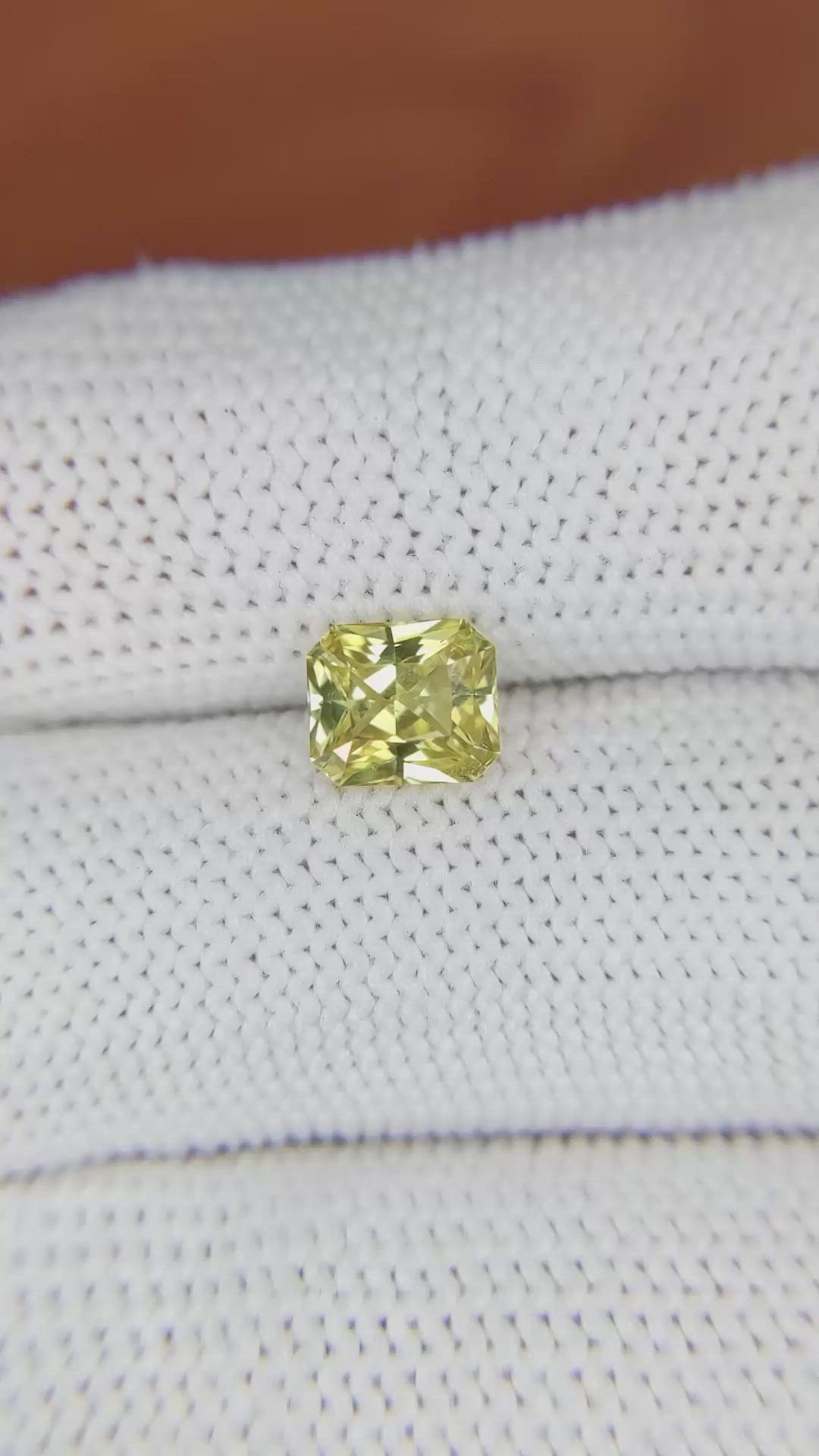 1.38 Ct. Yellow Chrysoberyl from Ceylon (Sri Lanka) Size Video