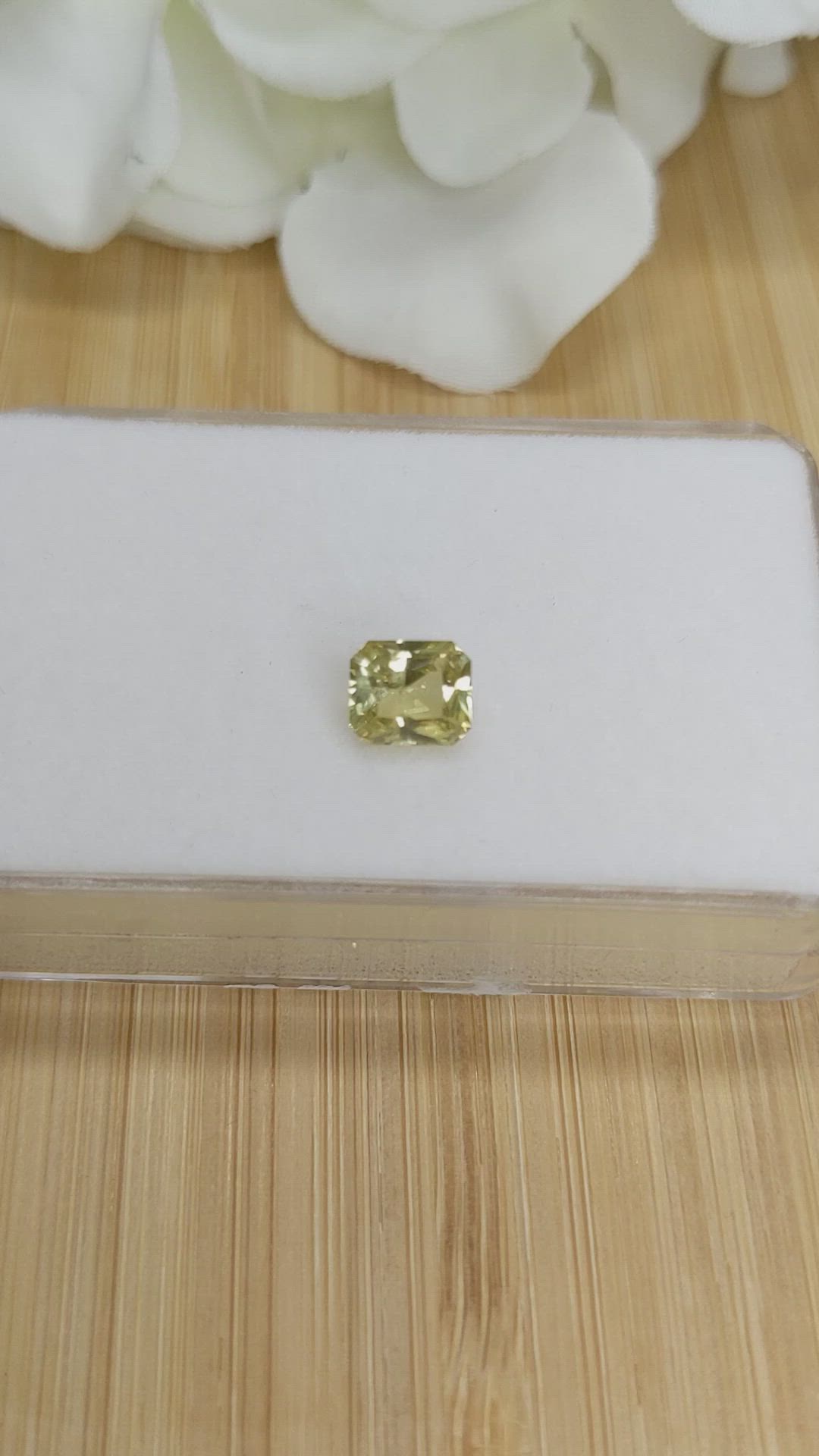 1.38 Ct. Yellow Chrysoberyl from Ceylon (Sri Lanka) Size Video