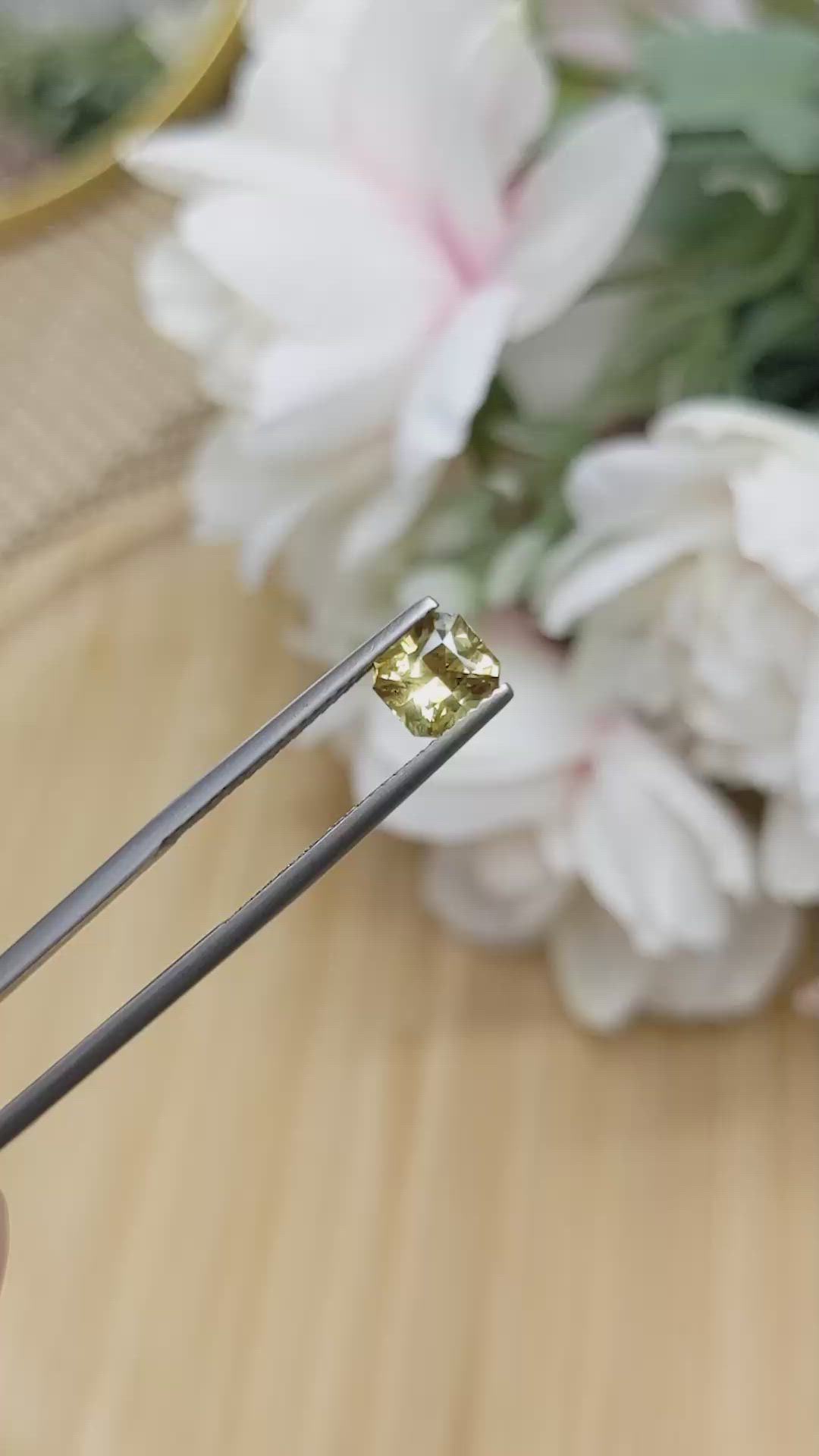 1.20 Ct. Brownish Yellow Chrysoberyl from Ceylon (Sri Lanka) Size Video