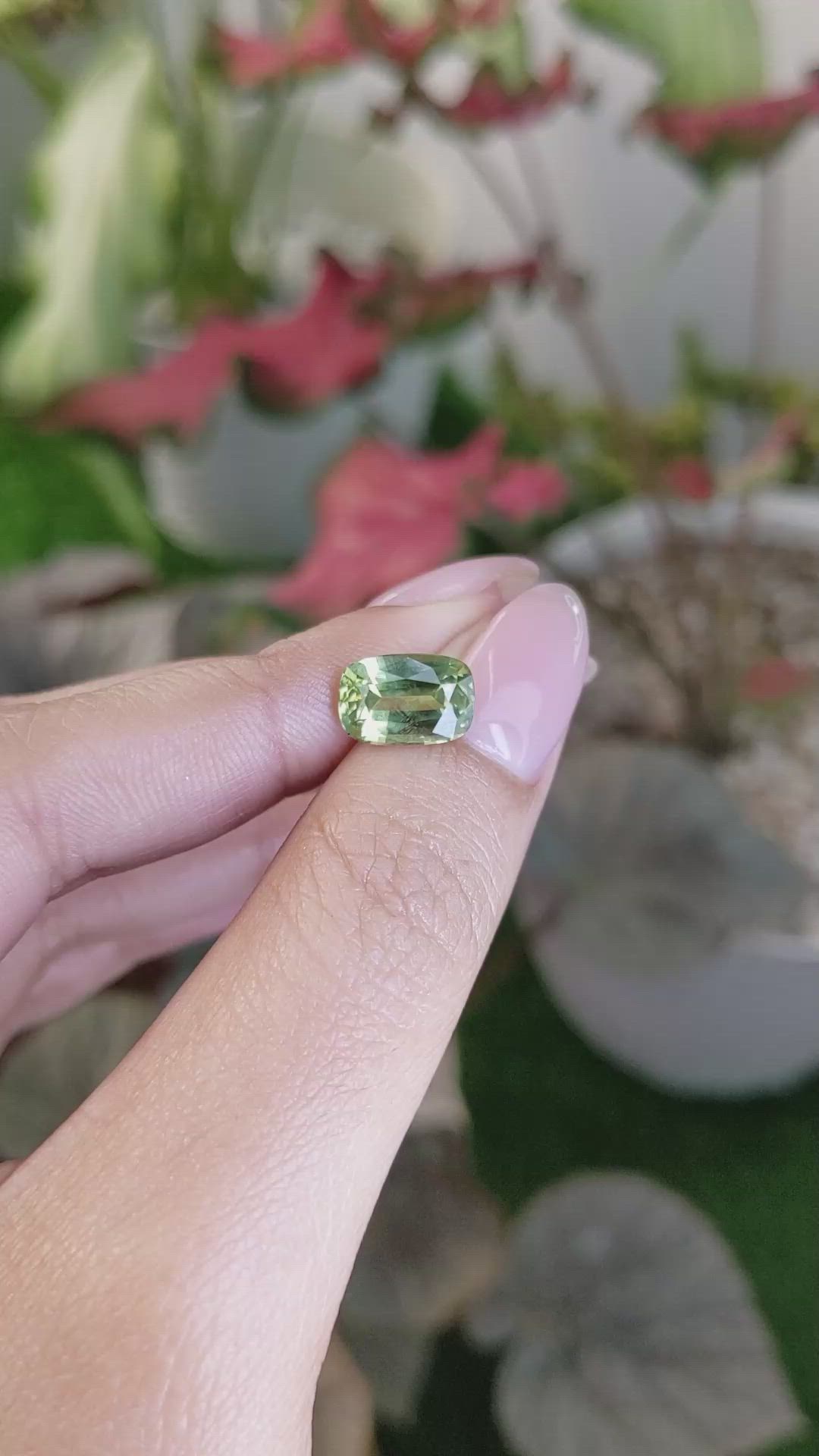 3.40 Ct. Yellowish Green Chrysoberyl from Ceylon (Sri Lanka) Size Video