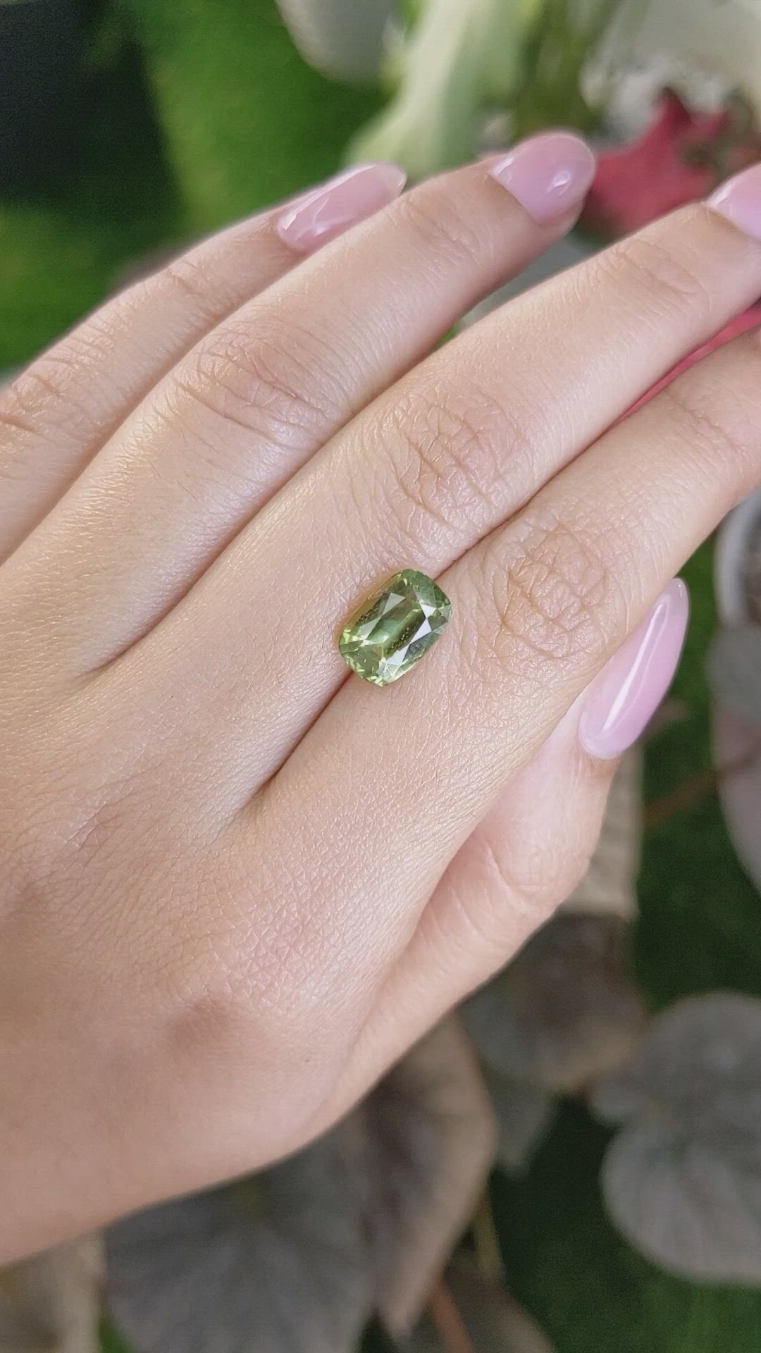 3.40 Ct. Yellowish Green Chrysoberyl from Ceylon (Sri Lanka) Size Video