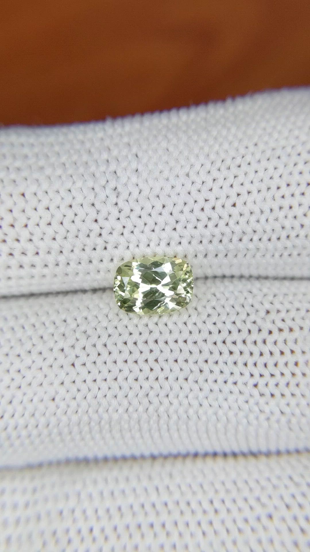 1.26 Ct. Yellowish Green Chrysoberyl from Ceylon (Sri Lanka) Size Video