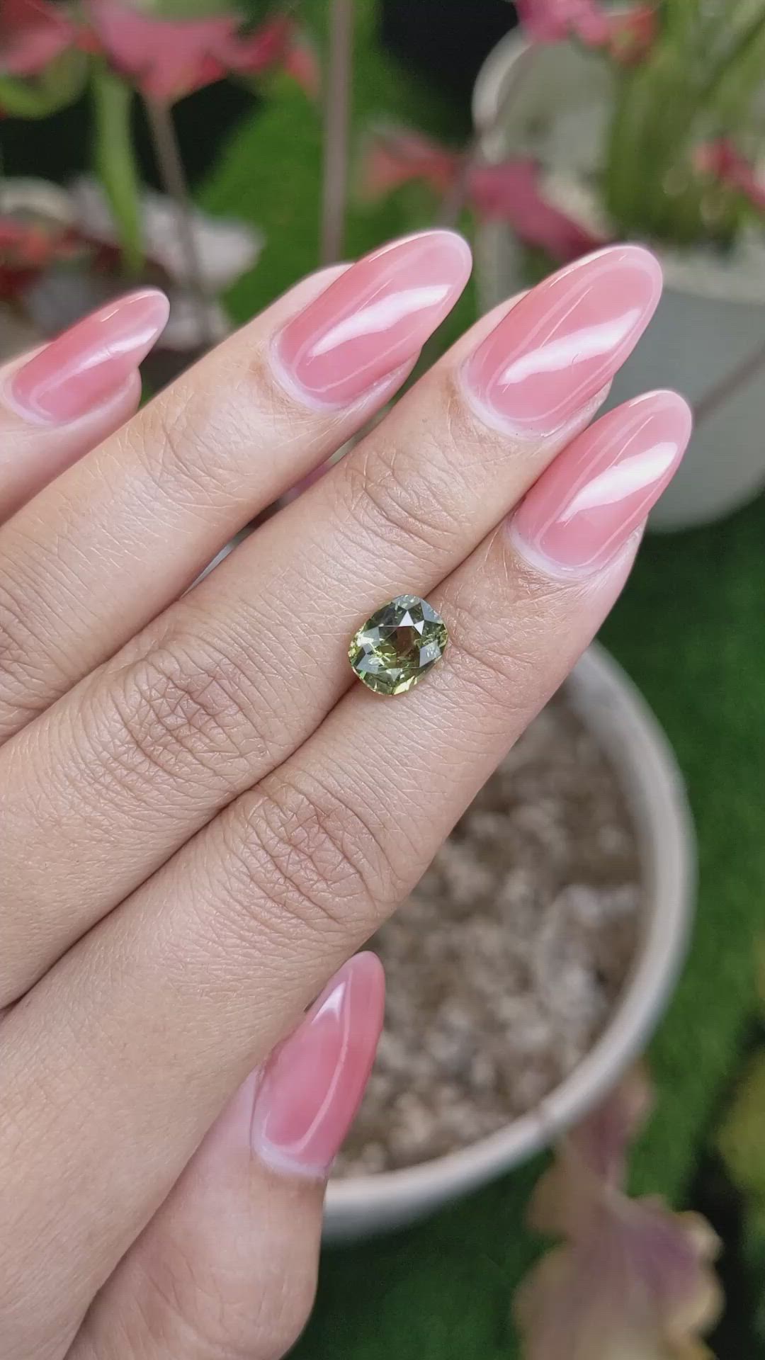 2.53 Ct. Yellowish Green Demantoid Garnet from Madagascar Size Video