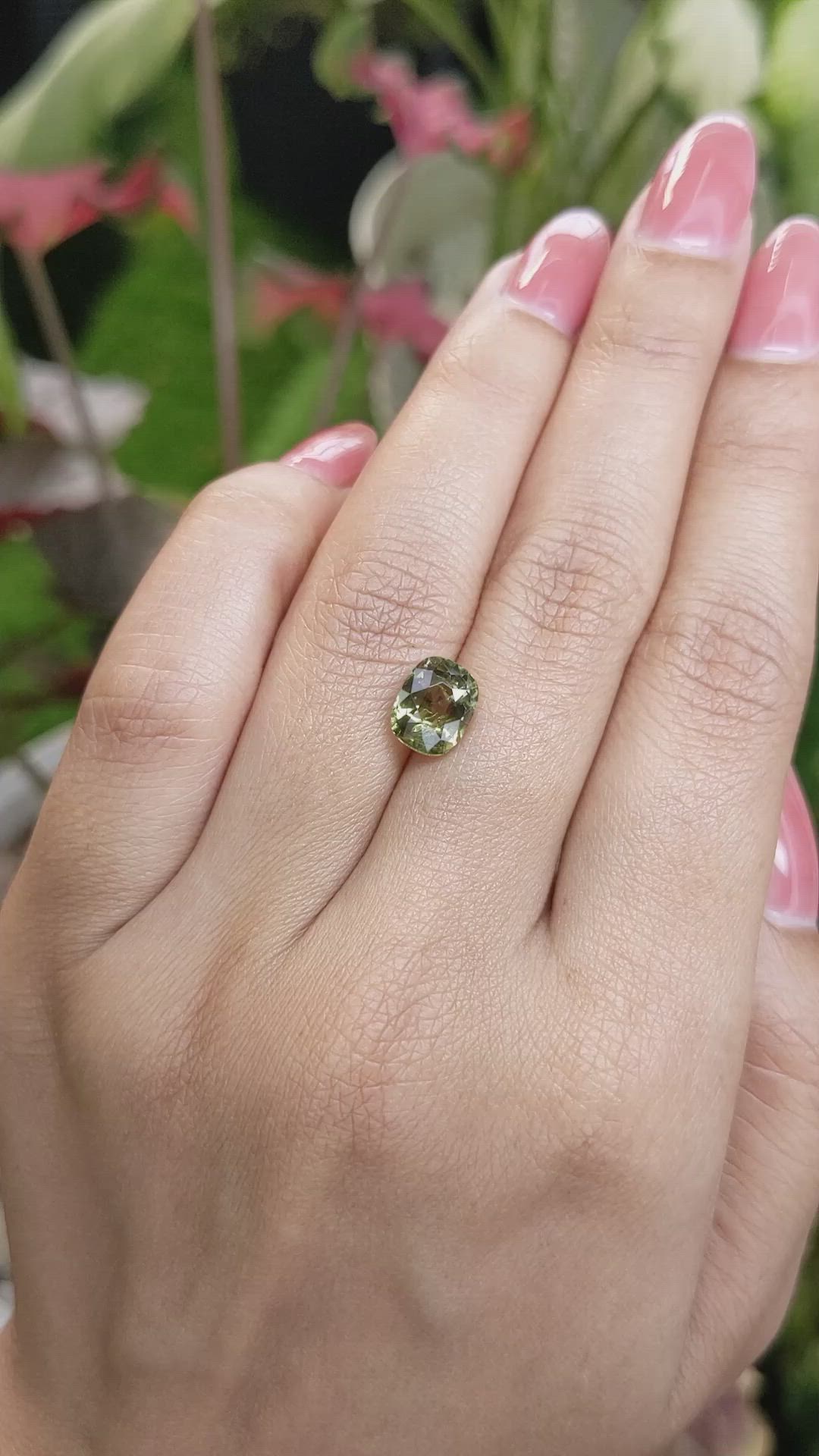 2.53 Ct. Yellowish Green Demantoid Garnet from Madagascar Size Video