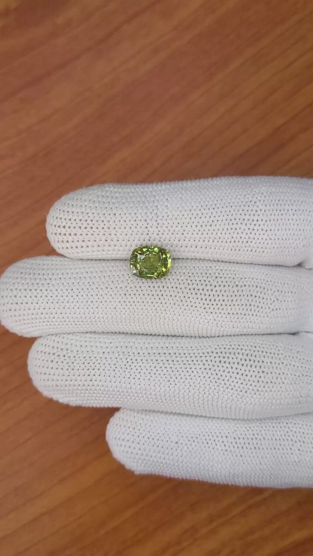2.53 Ct. Yellowish Green Demantoid Garnet from Madagascar Size Video