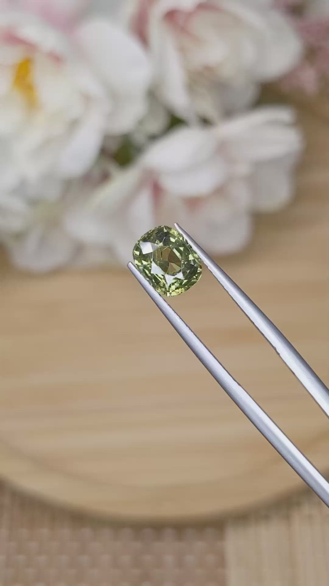 2.53 Ct. Yellowish Green Demantoid Garnet from Madagascar Size Video