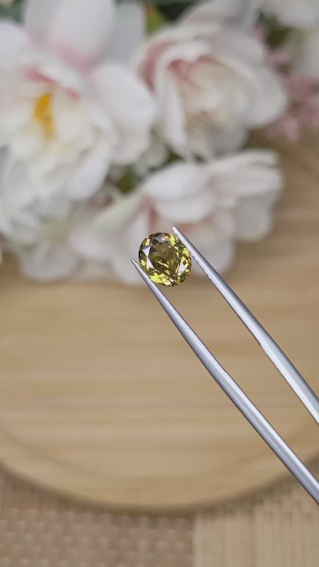 1.62 Ct. Greenish Brown Demantoid Garnet from Madagascar Size Video