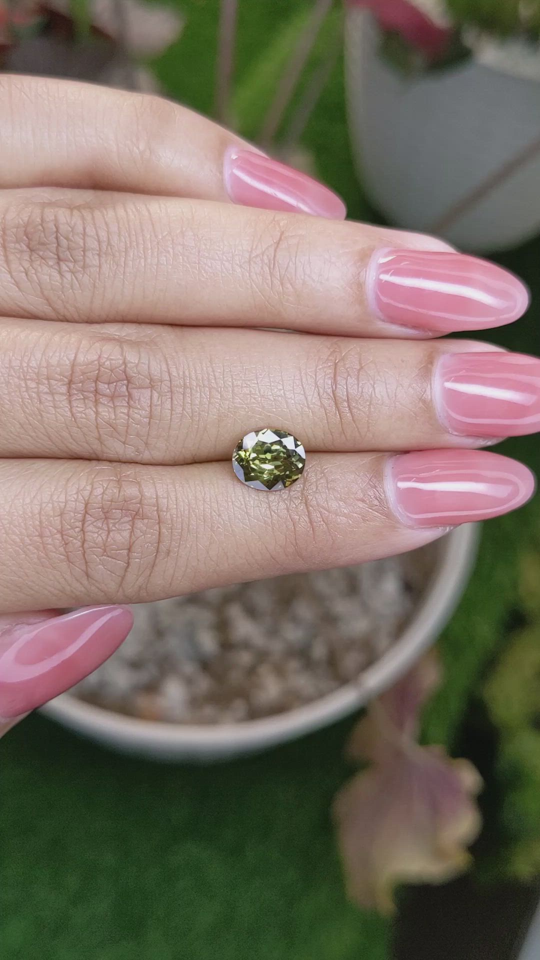 1.62 Ct. Brownish Green Demantoid Garnet from Madagascar Size Video