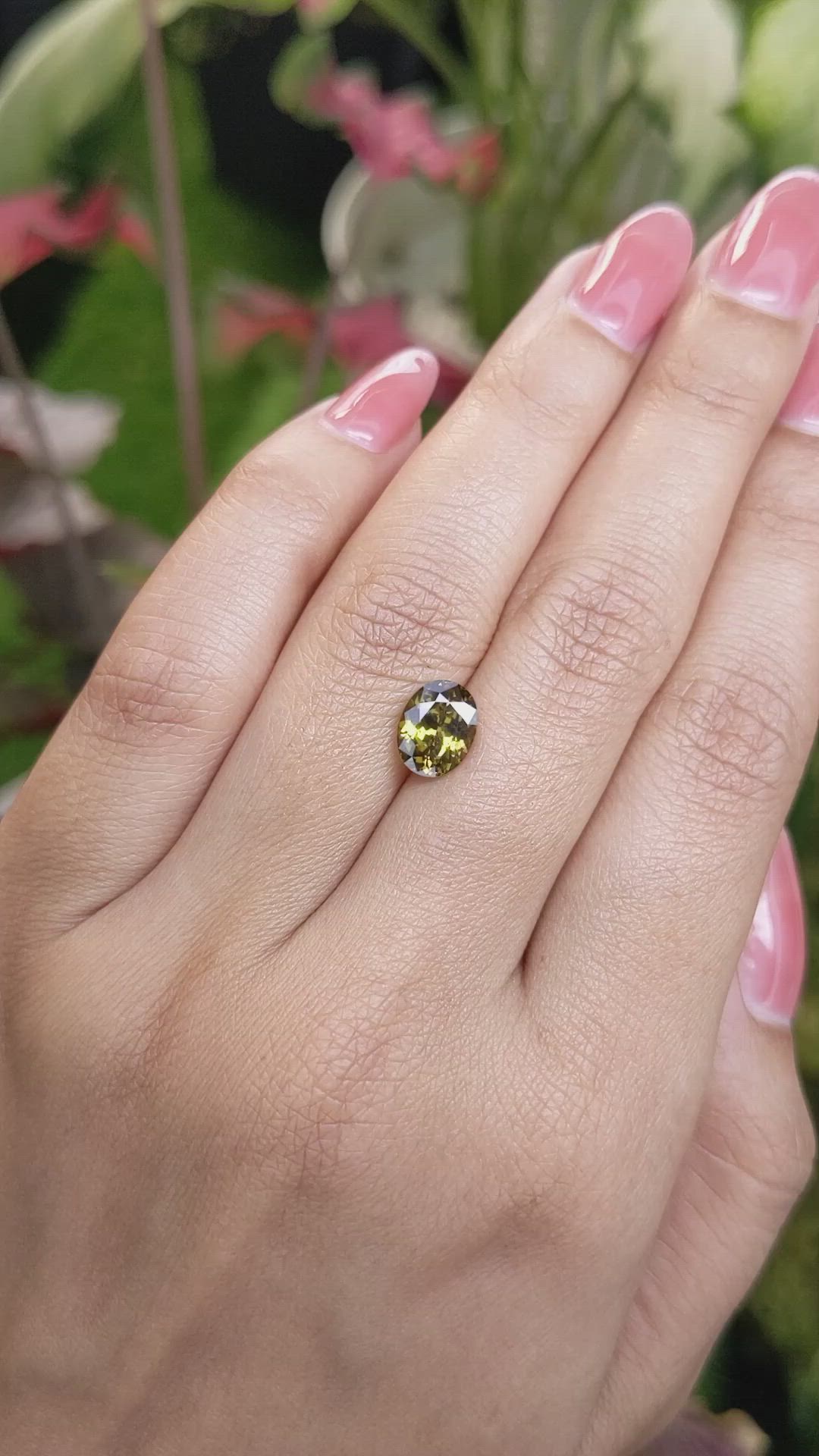 1.97 Ct. Greenish Brown Demantoid Garnet from Madagascar Size Video