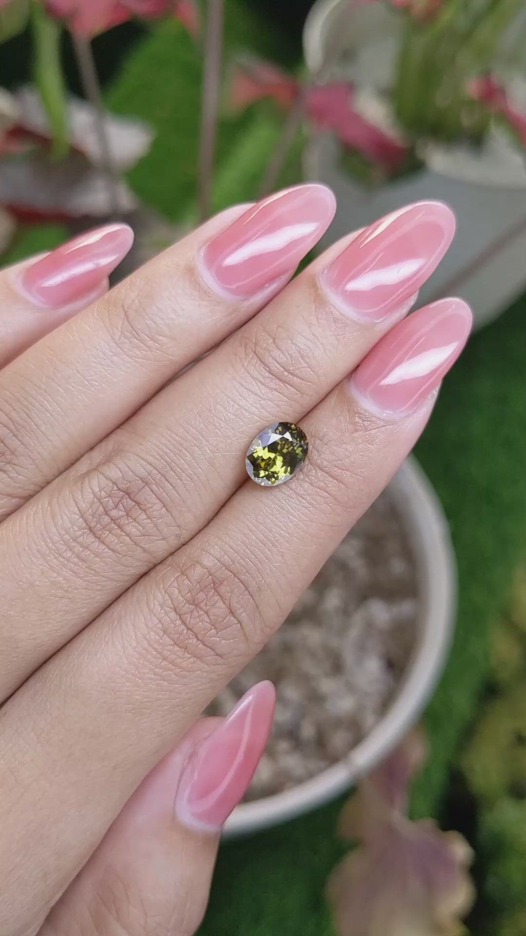 1.97 Ct. Greenish Brown Demantoid Garnet from Madagascar Size Video