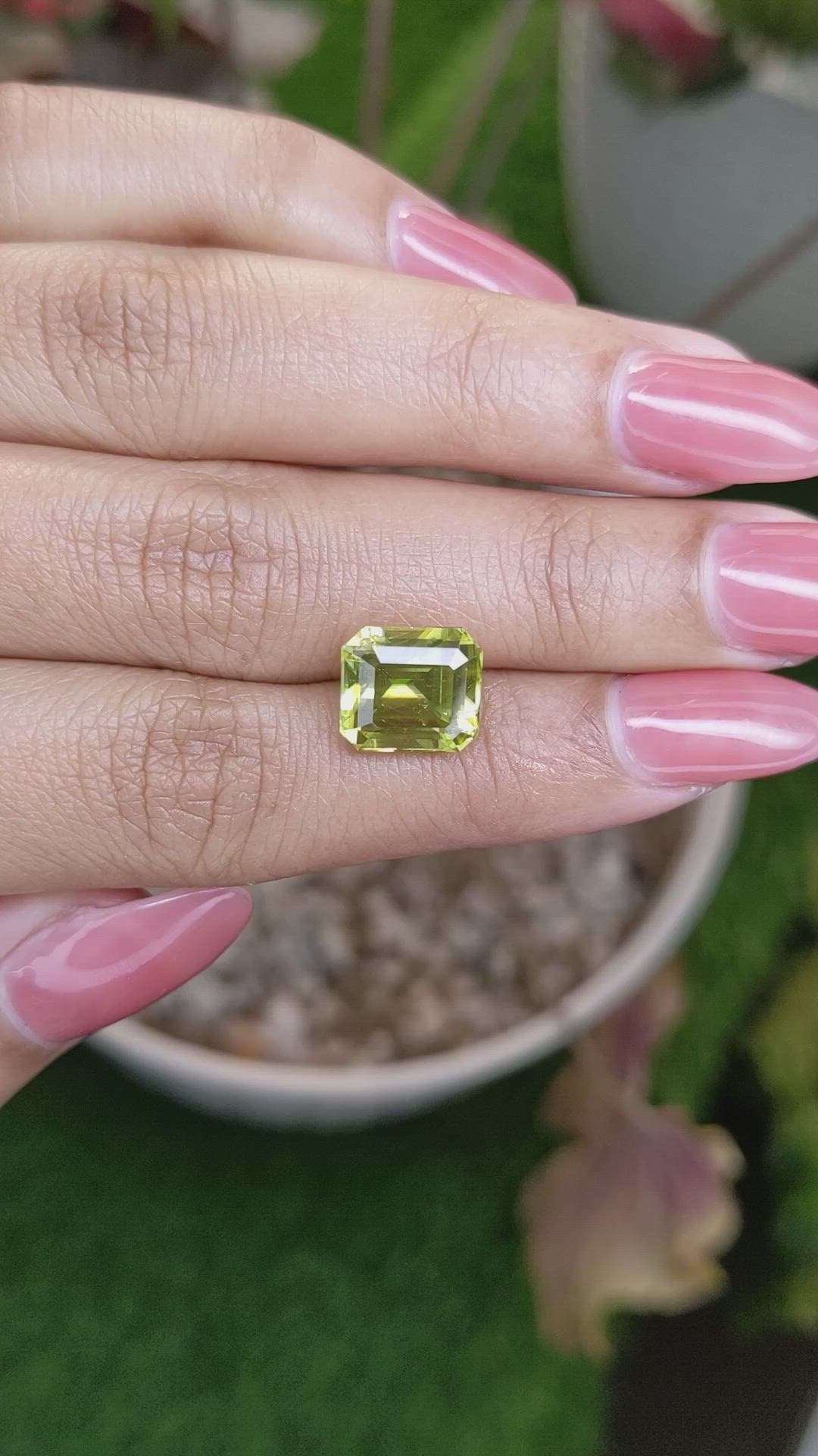 5.48 Ct. Yellowish Green Sphene (Titanite) from Madagascar Size Video