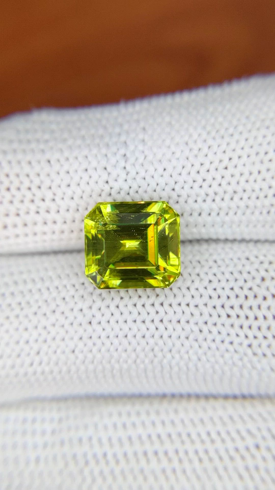 5.48 Ct. Yellowish Green Sphene (Titanite) from Madagascar Size Video