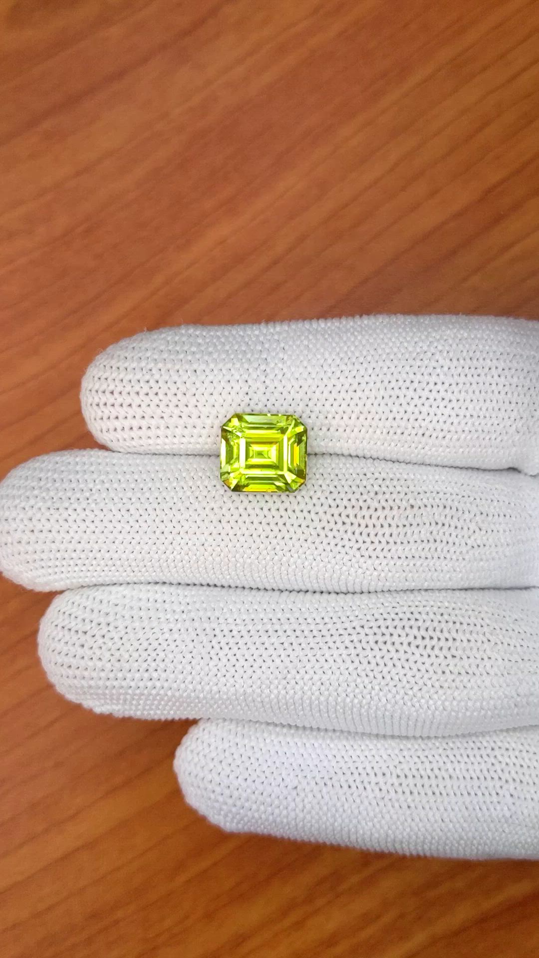 5.48 Ct. Yellowish Green Sphene (Titanite) from Madagascar Size Video
