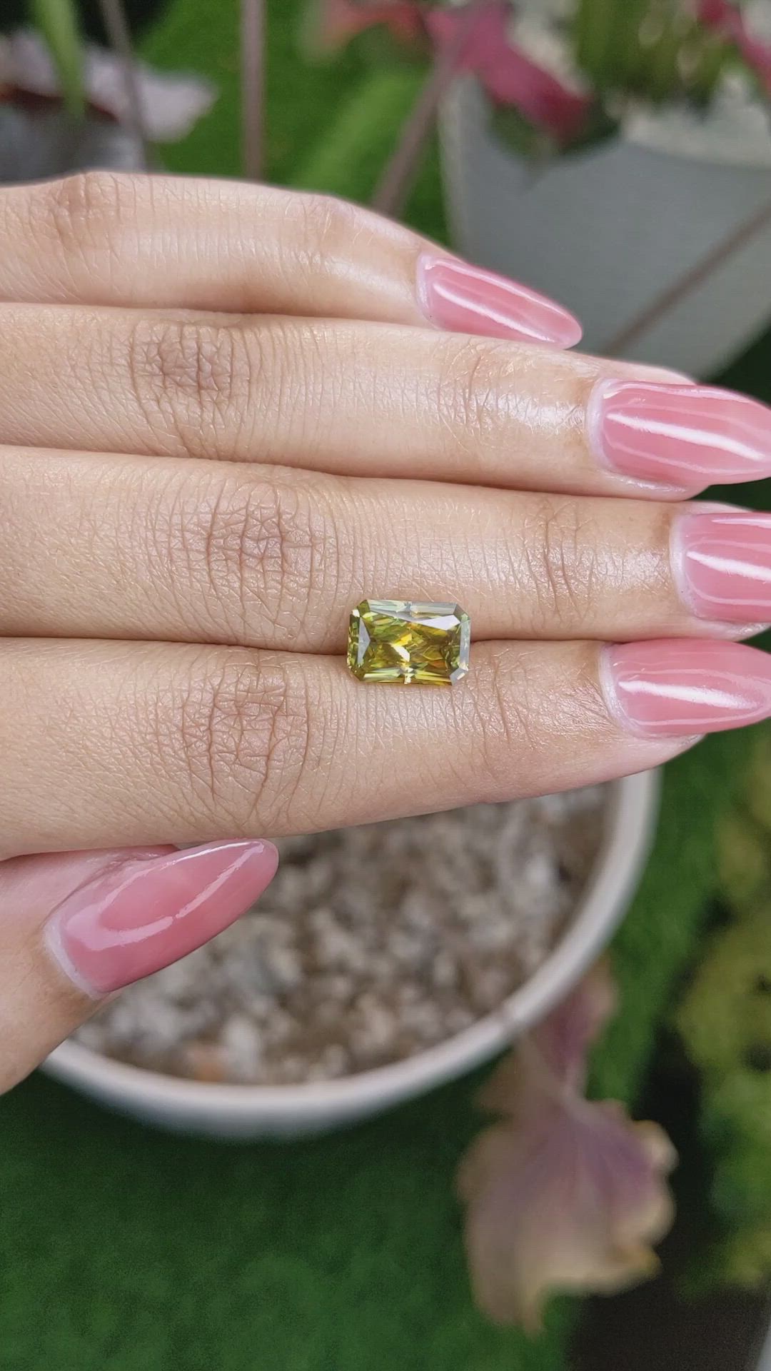 3.23 Ct. Greenish Brown Sphene (Titanite) from Madagascar Size Video