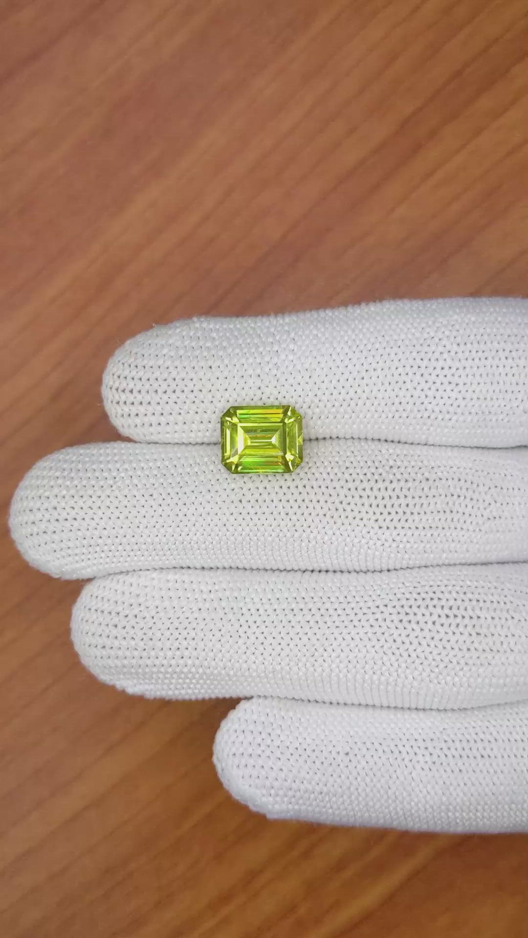 4.68 Ct. Yellowish Green Sphene (Titanite) from Madagascar Size Video