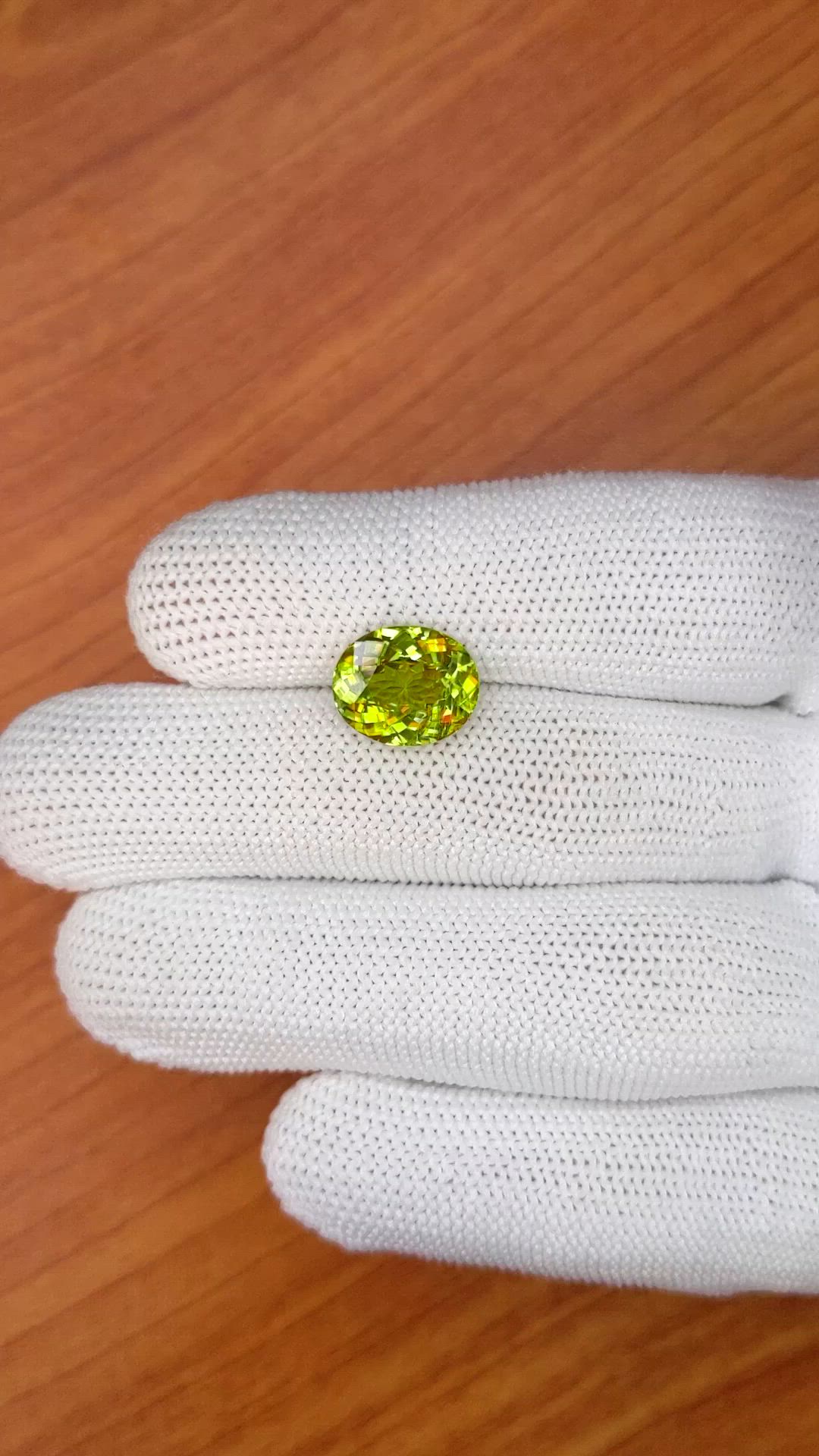 5.12 Ct. Yellowish Green Sphene (Titanite) from Madagascar Size Video
