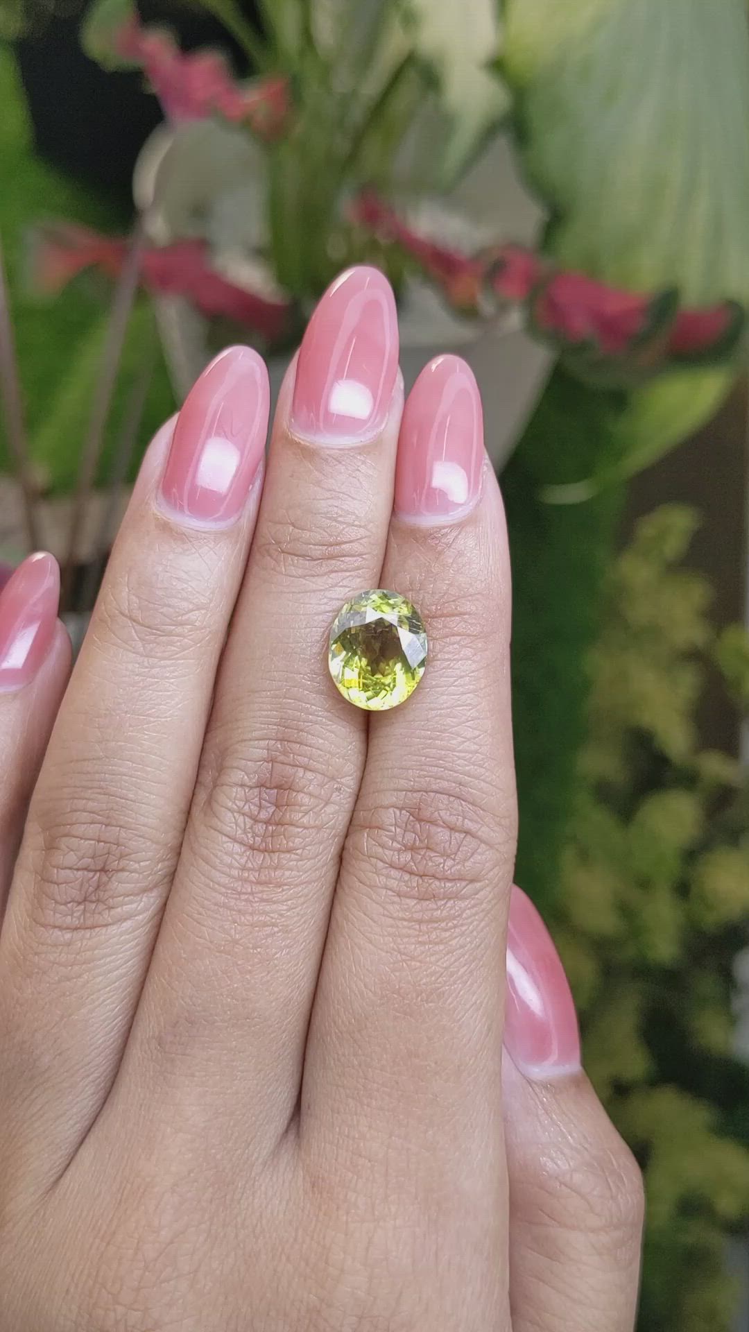 5.12 Ct. Yellowish Green Sphene (Titanite) from Madagascar Size Video