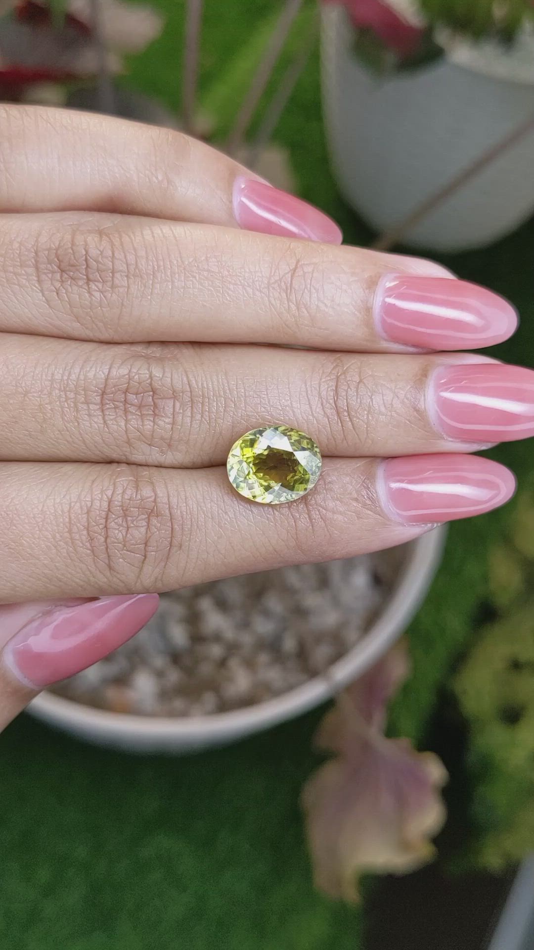 5.12 Ct. Yellowish Green Sphene (Titanite) from Madagascar Size Video