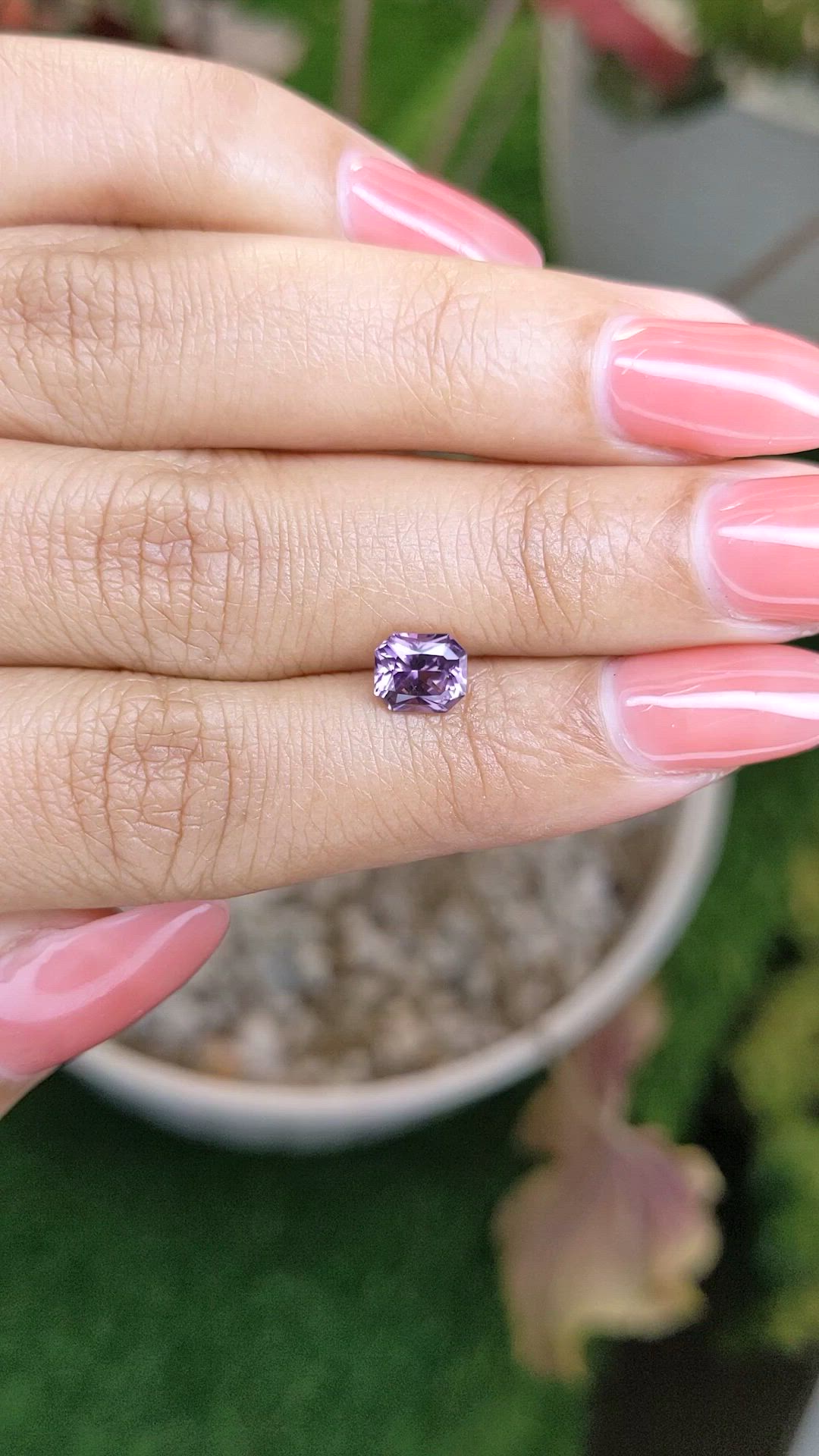 1.02 Ct. Purplish Pink Spinel from Ceylon (Sri Lanka) Size Video