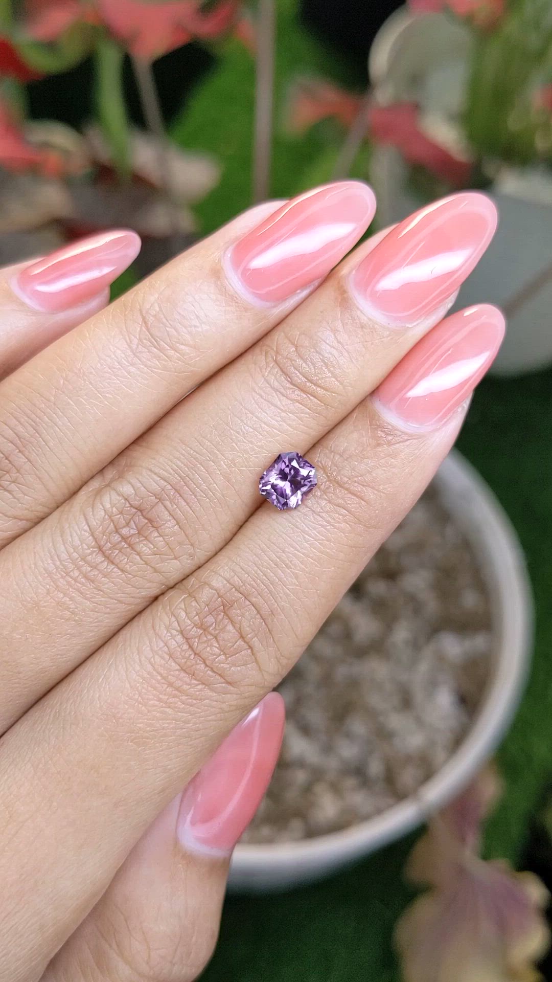 1.02 Ct. Purplish Pink Spinel from Ceylon (Sri Lanka) Size Video