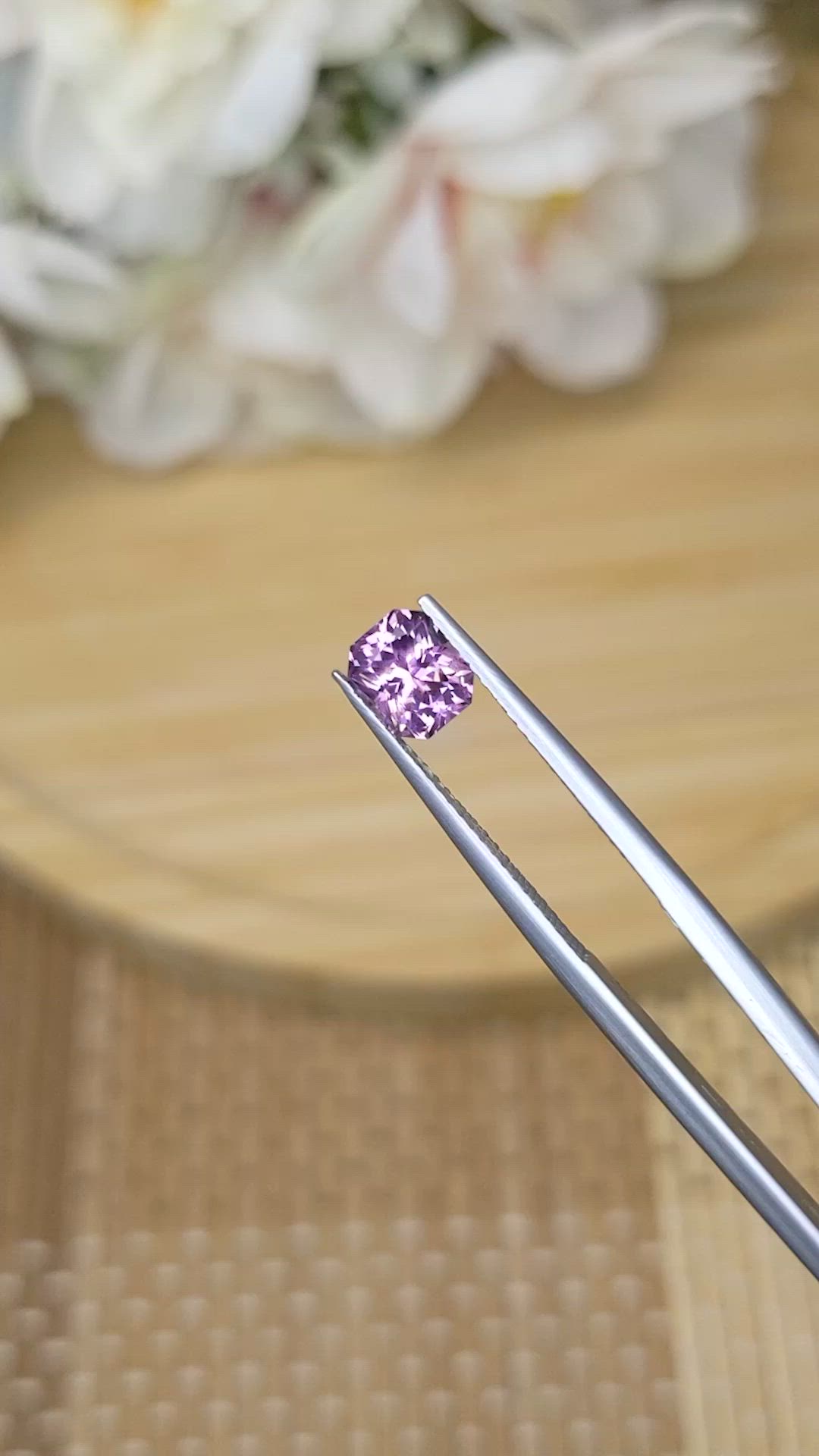 1.02 Ct. Purplish Pink Spinel from Ceylon (Sri Lanka) Size Video