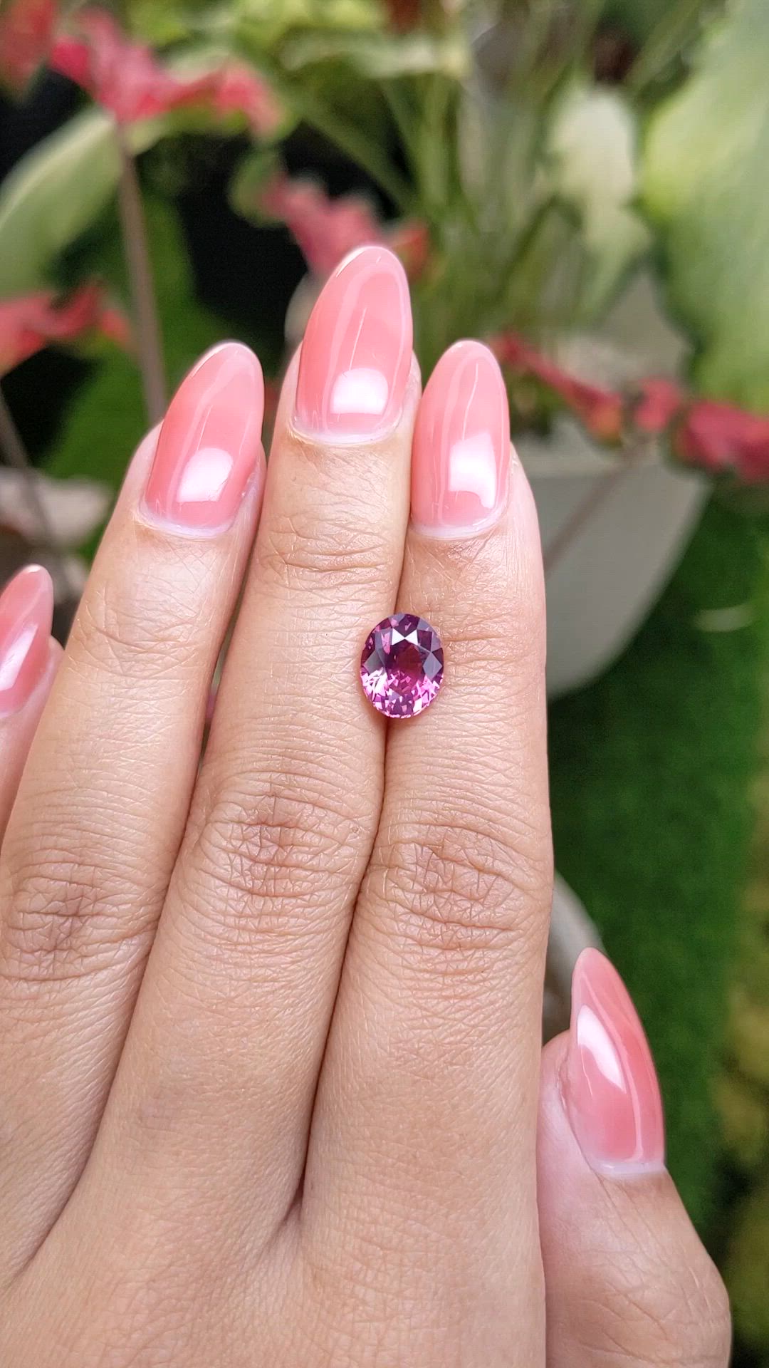 2.49 Ct. Purplish Pink Spinel from Ceylon (Sri Lanka) Size Video